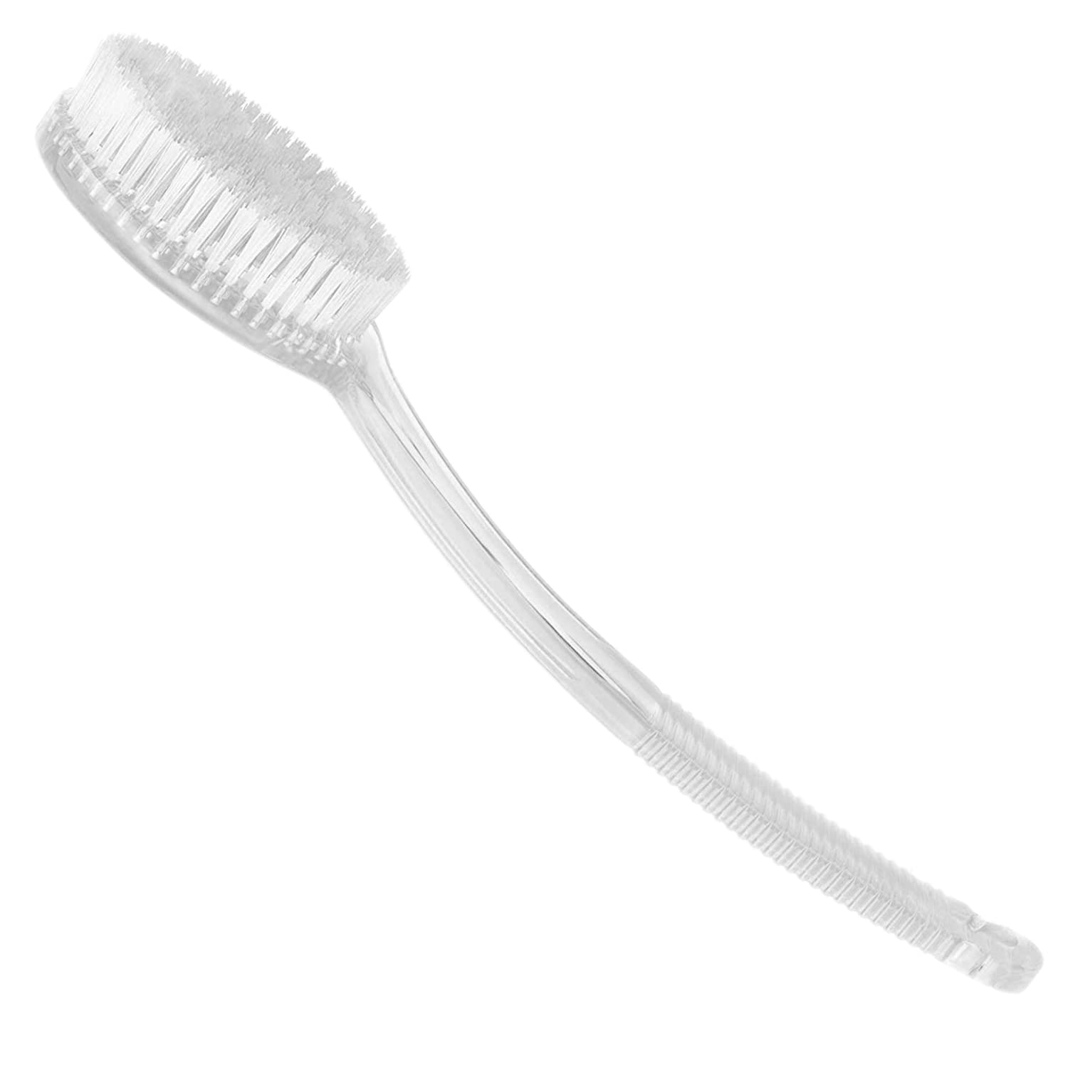 Exfoliating Shower Body Brush with Natural Bristles - Long Handle Back Scrubber & Bath Mesh Sponge for Wet/Dry Skin Care - Perfect for Deep Cleansing, Dead Skin Removal & Lymphatic Massage in Shower or Bath
