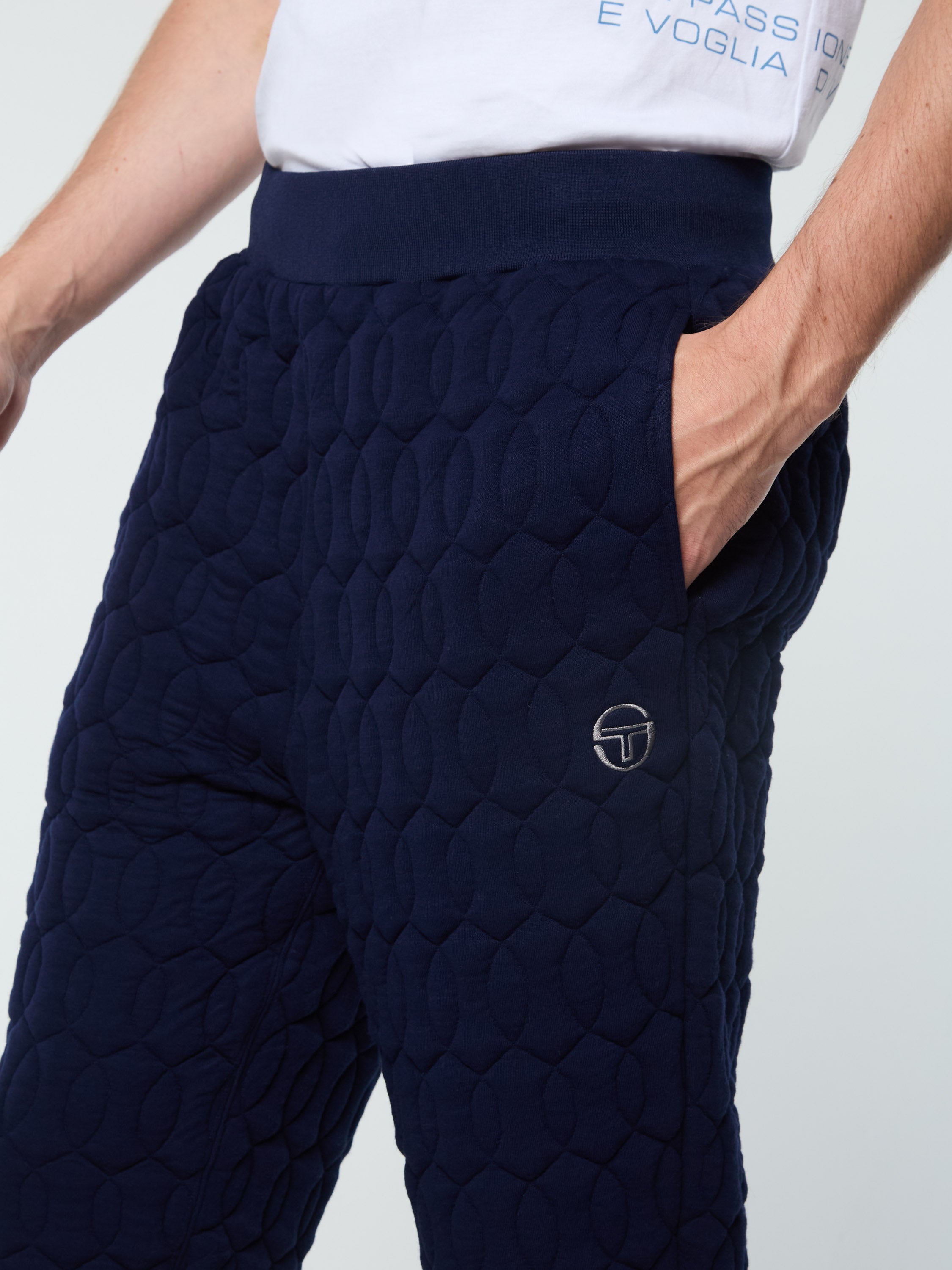 Aversa Quilted Sweatpants for Women - Soft Fleece Lounge Pants with Elastic Waistband, Comfortable Casual Joggers in Maritime Blue - Perfect for Yoga, Running, Travel & Home Relaxation