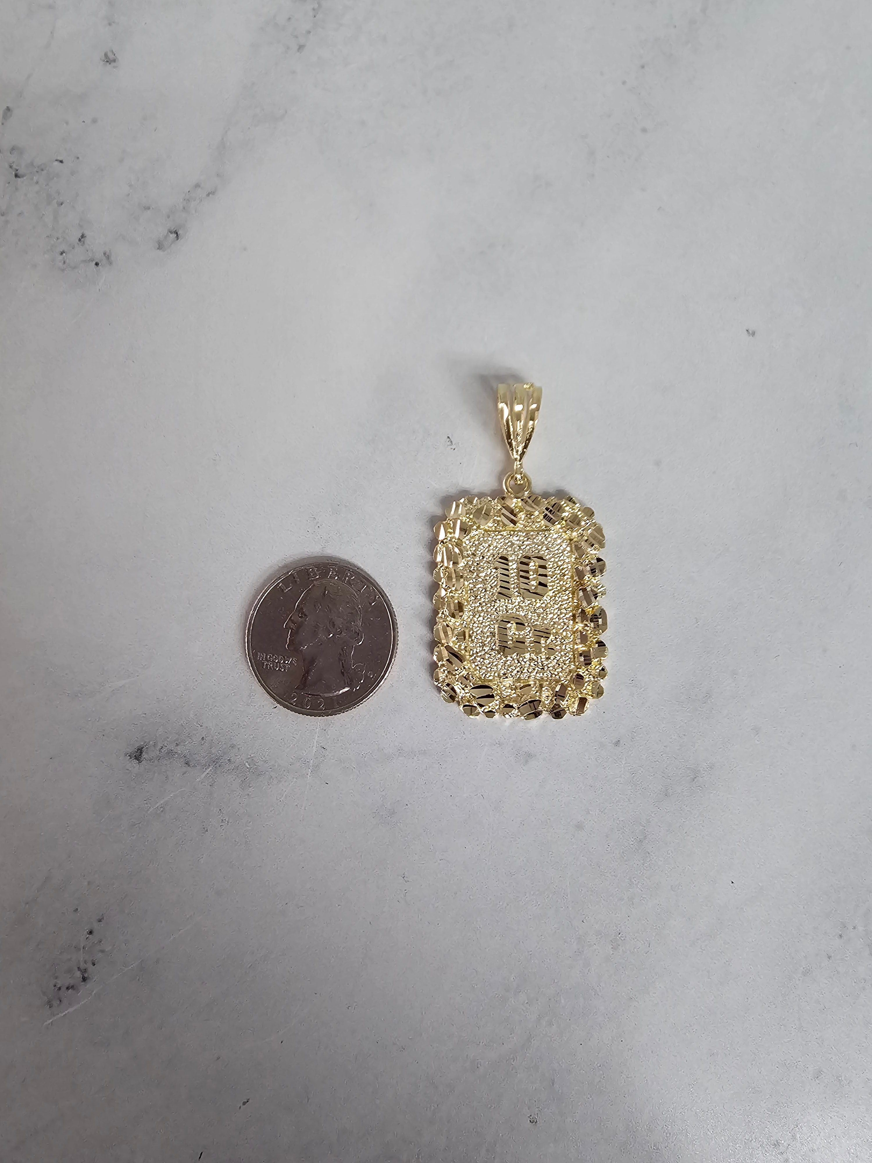 10 Gram 10K Yellow Gold Nugget Charm with Diamond Cuts - Perfect for Bracelets, Necklaces & Jewelry Gifts for Women