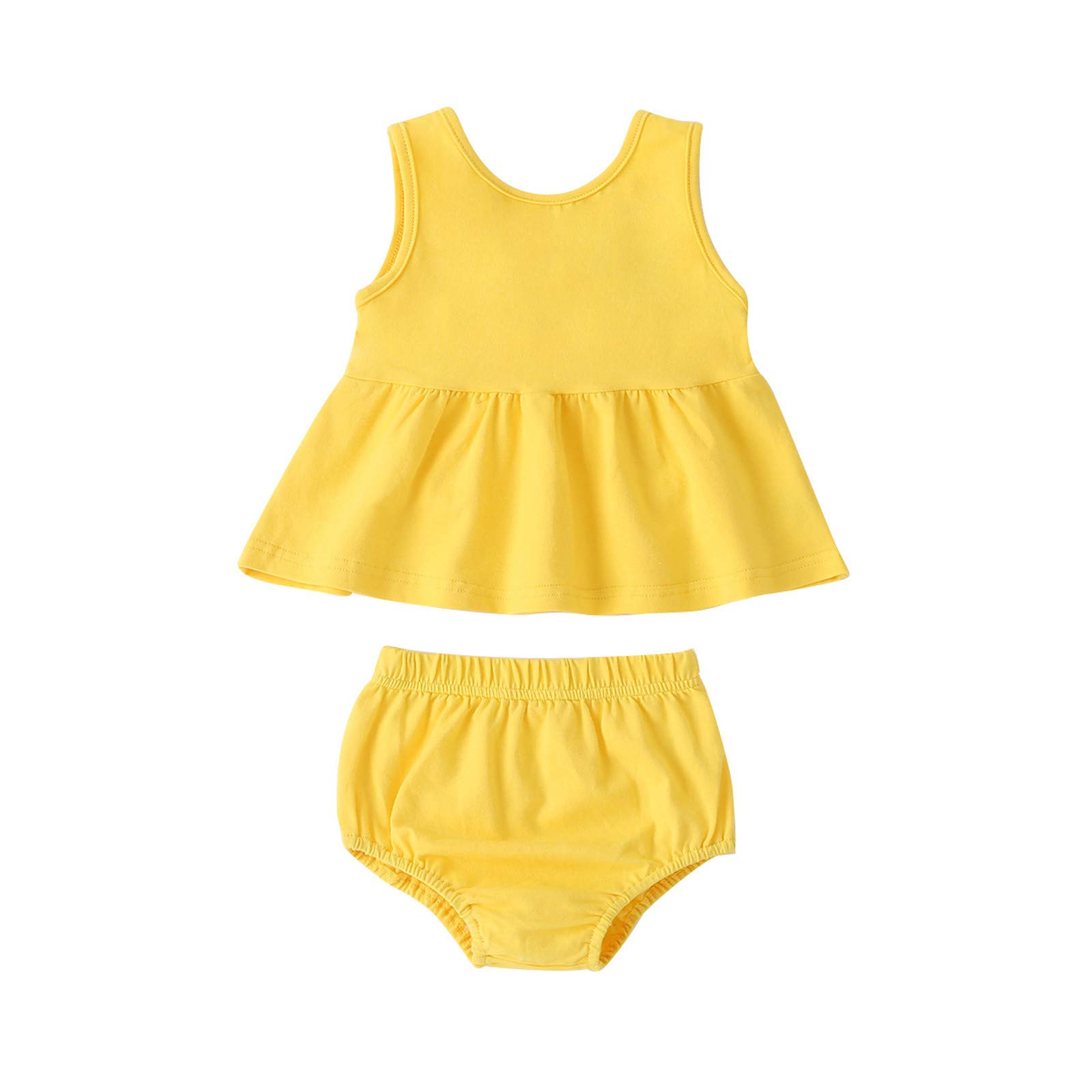 Baby Clothes Set - Newborn Infant Boy & Girl Winged Vest Top + Solid Short Pants | My First New Year Outfit | Baby Shark Yellow Shirt | Perfect for Holidays, Photoshoots & Special Occasions