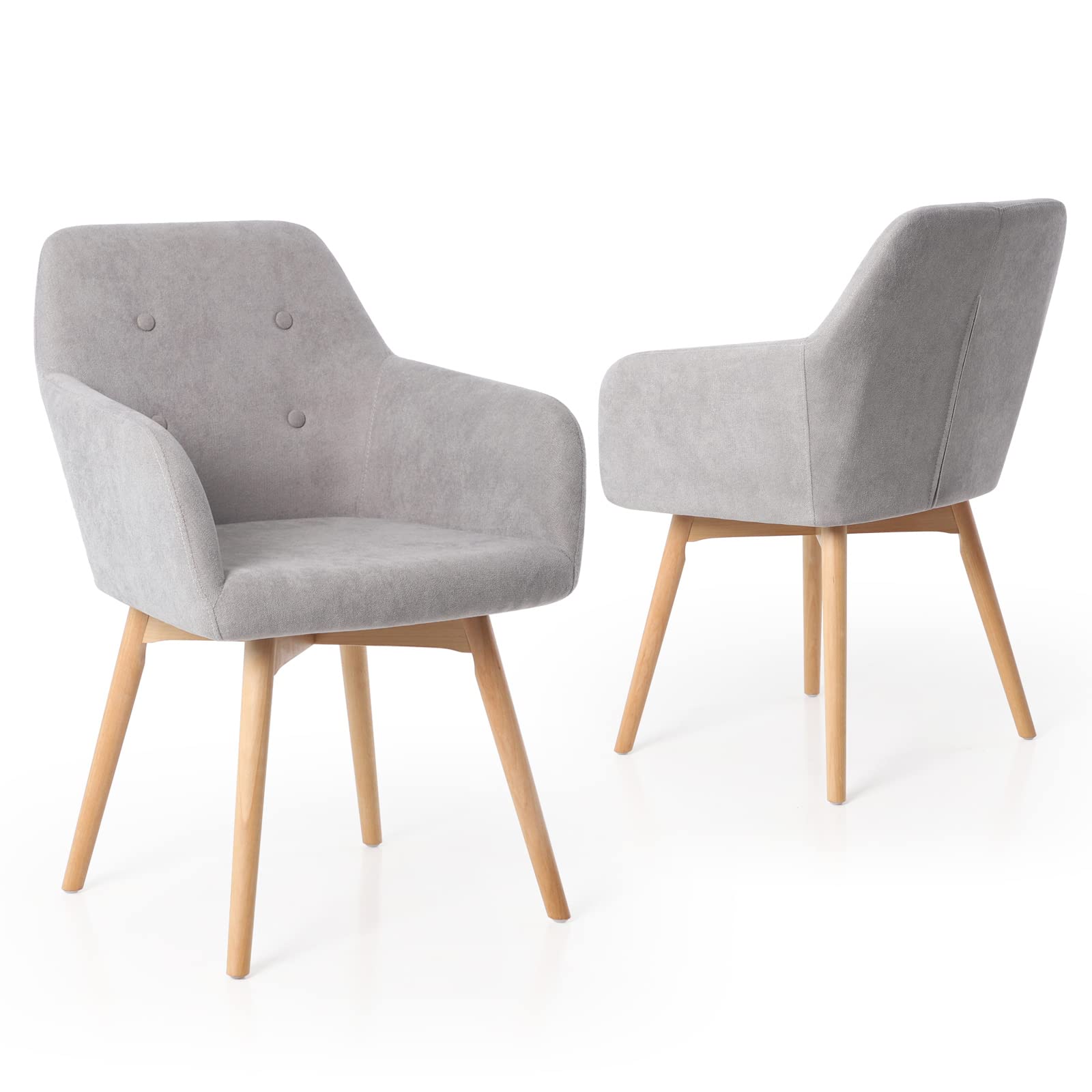 Blairot Modern Accent Arm Chair - Low Back Upholstered Fabric Chair with Solid Wood Legs for Living Room, Bedroom, Dining Room & Office - Compact Small Space Furniture for Reading, Relaxing & Working
