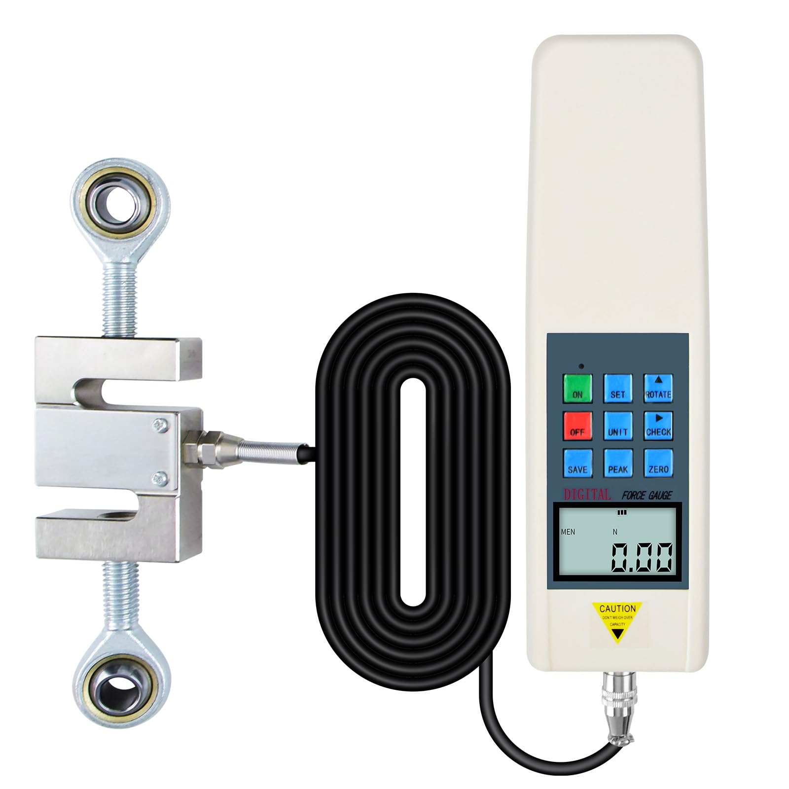 Digital Force Gauge Push Pull Meter 1000N/220LB/100KG with External Sensor & USB Output - Industrial Quality Control, Electronics Testing, Automotive Parts, Textile Tension Measurement - Perfect for Lab Testing, Manufacturing QC, and Material Strength Analysis