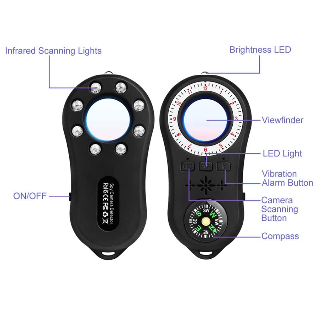 Wedhapy Anti-Spy Detector - Mini Camera & Audio Bug Finder with Compass, Flashlight & GPS Scanner | Wireless Hidden Camera Detector for Home, Office & Travel Security
