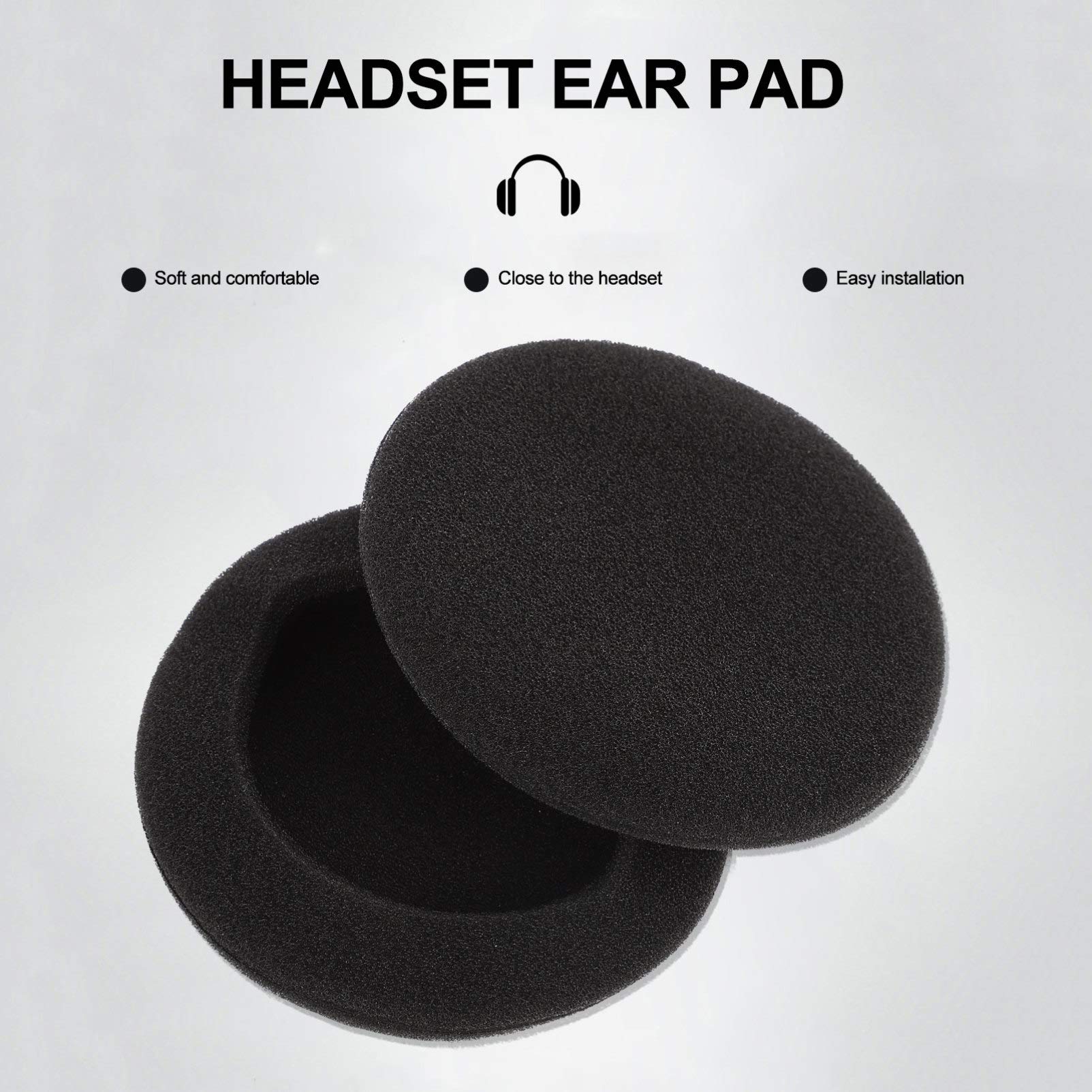 Mobestech 40mm Foam Ear Pad Replacement - 20pcs Soft Cushion Earpads for Headphones - Comfortable Noise Isolation for Gaming, Music & Office Use
