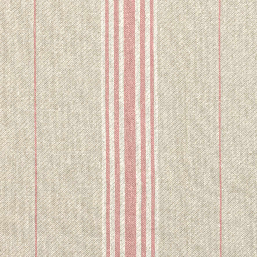 Premium Vallon Striped Linen Fabric - Rose Color Sample for Upholstery, Curtains & Home Decor Projects