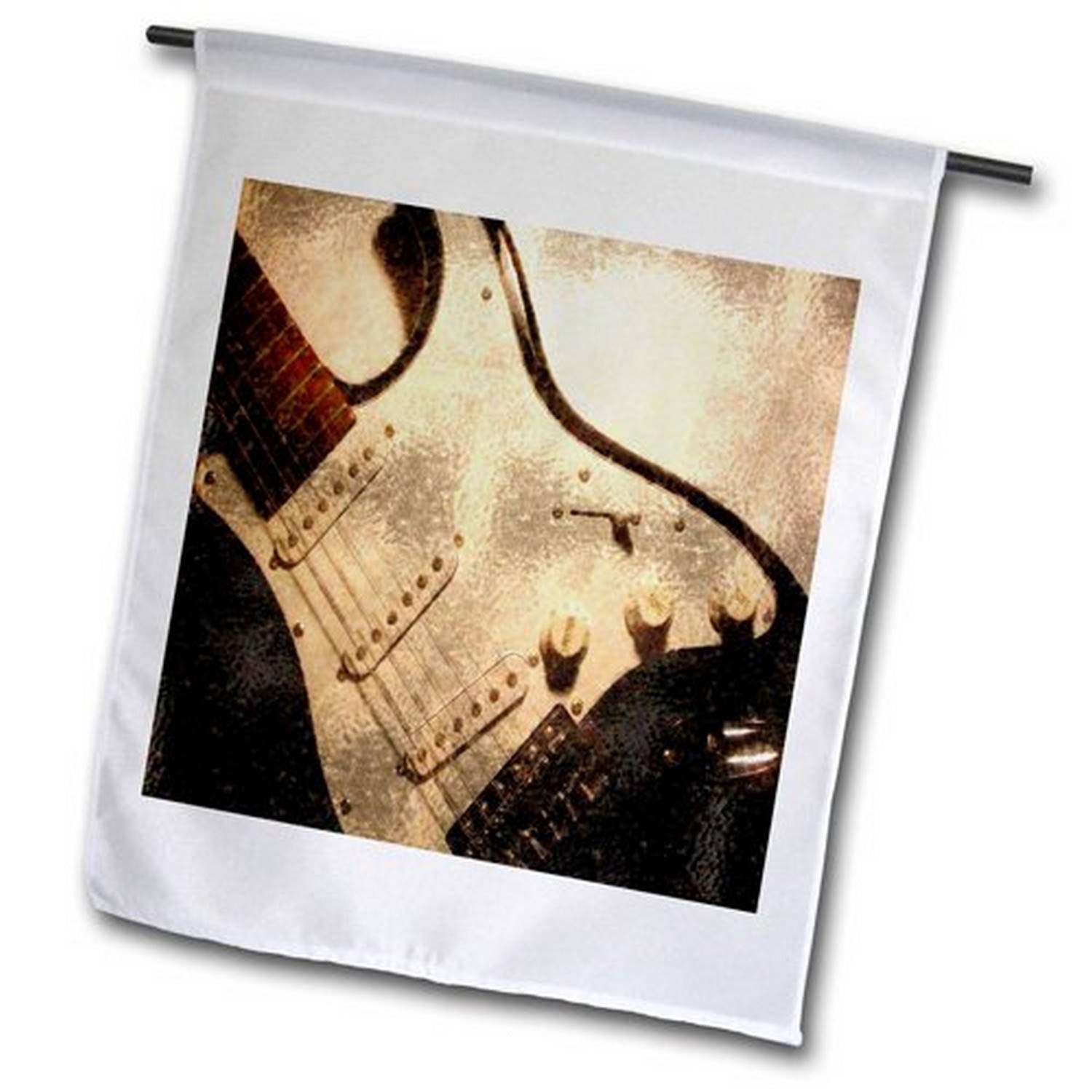 3dRose Old Electric Guitar Abstract Garden Flag - 12x18 Inch Outdoor Decorative Flag for Patio, Yard, and Garden Decor