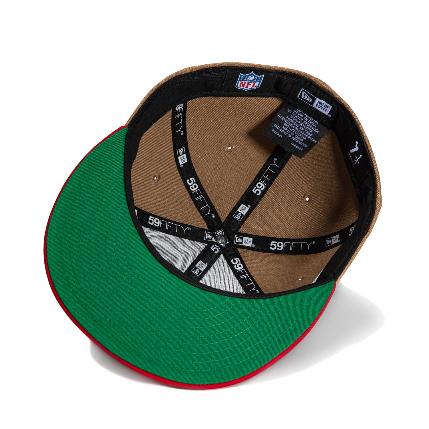 New Era 59Fifty San Francisco 49ers 1990 Super Bowl Patch Snapback Hat - Khaki & Red - Official NFL Licensed Cap for Football Fans & Collectors - Perfect for Game Day, Tailgating, and Sports Memorabilia Display