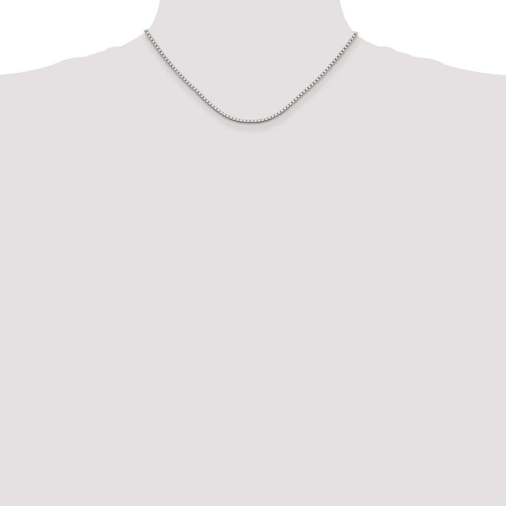 925 Sterling Silver 1.9mm Box Chain Necklace with Lobster Clasp - Durable & Hypoallergenic Jewelry for Women & Men - Perfect for Everyday Wear, Gifts & Special Occasions