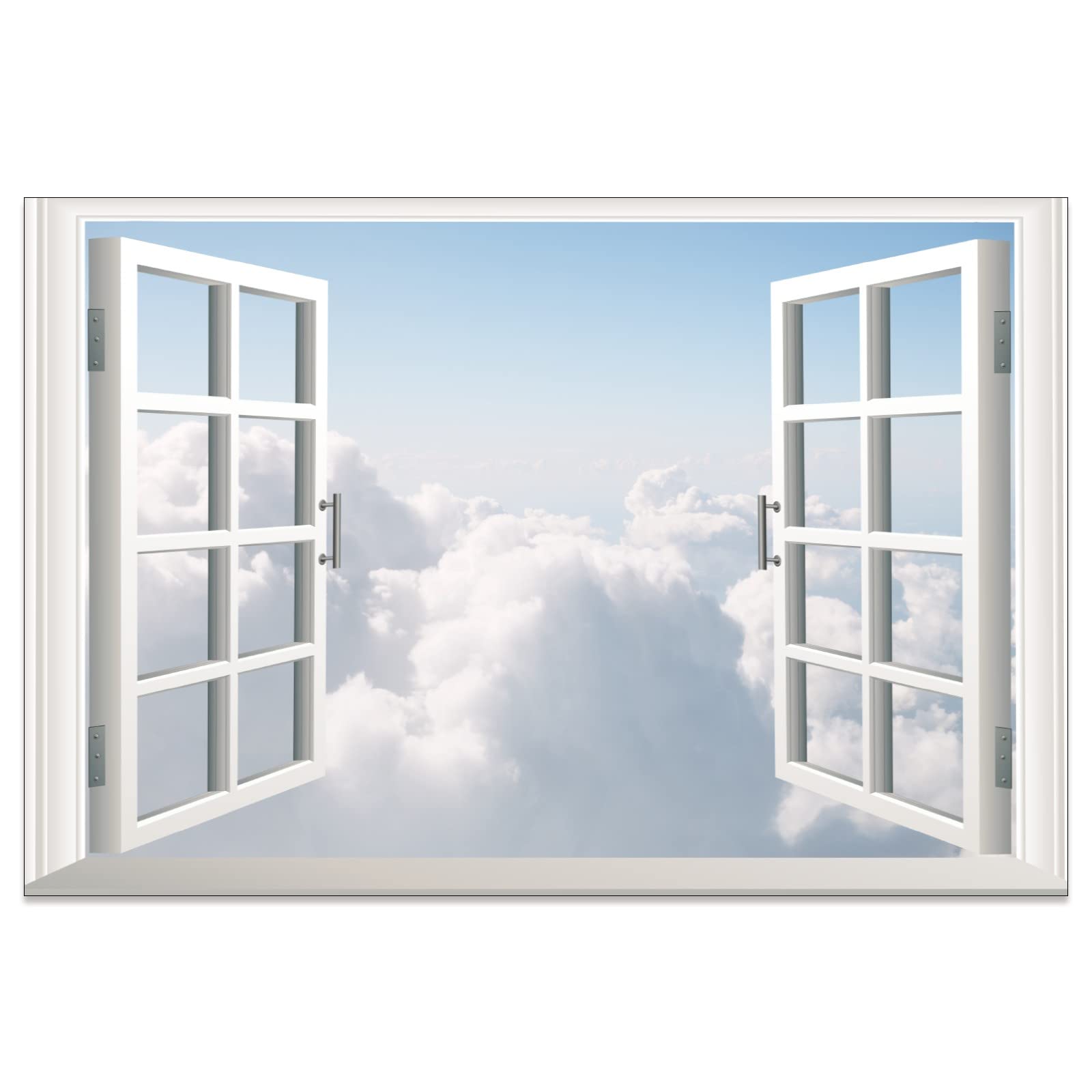 3D White Sky Photography Removable Wall Sticker - Self-Adhesive Wallpaper & Window Decals - Creative Wall Mural Decor for Bedroom, Living Room (11.8x17.7in) - Perfect for Home, Office & Nursery Decorations