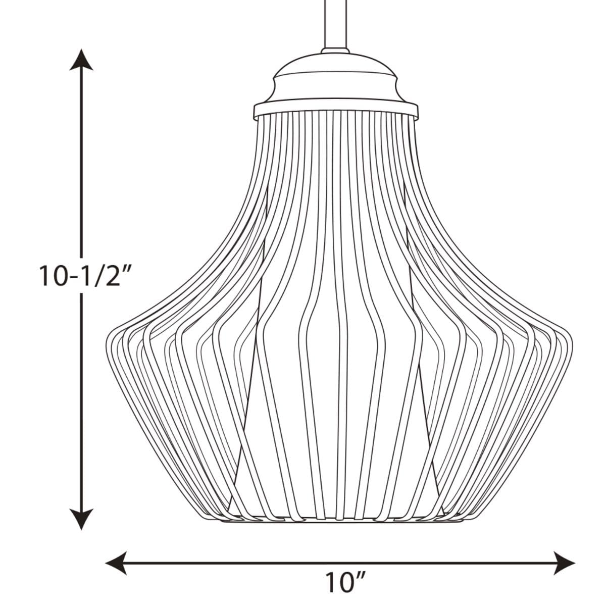 Progress Lighting P5324-121 Finn Modern One-Light Pendant Light Fixture in Metallic Silver - Perfect for Kitchen Island, Dining Room, or Entryway Lighting