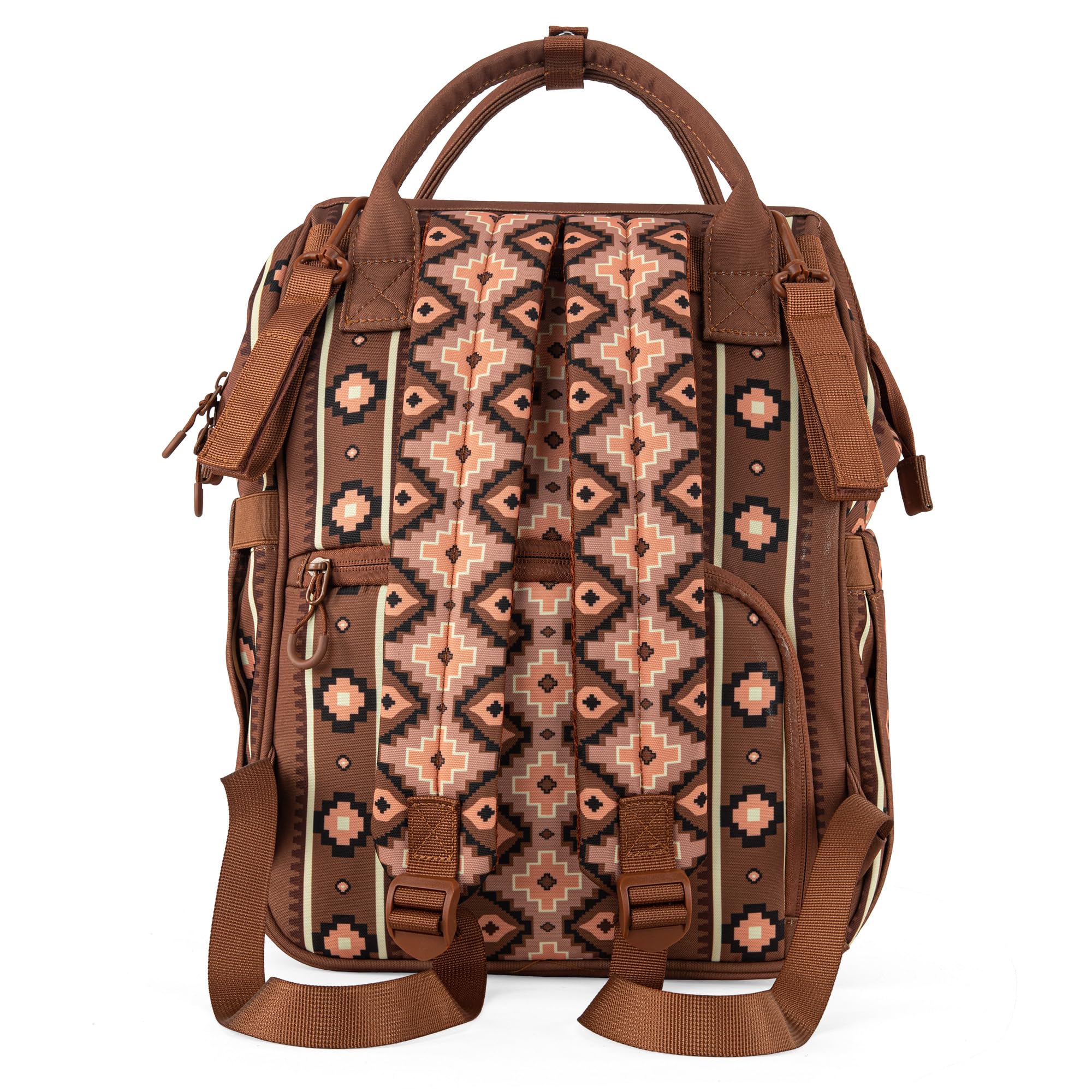 Wrangler Southwest Pattern Diaper Backpack - Stylish Baby Bag for Travel & Daily Use, Multi-Functional Western Design Daypack for Moms & Dads - Perfect for Daycare, Outings & Family Adventures