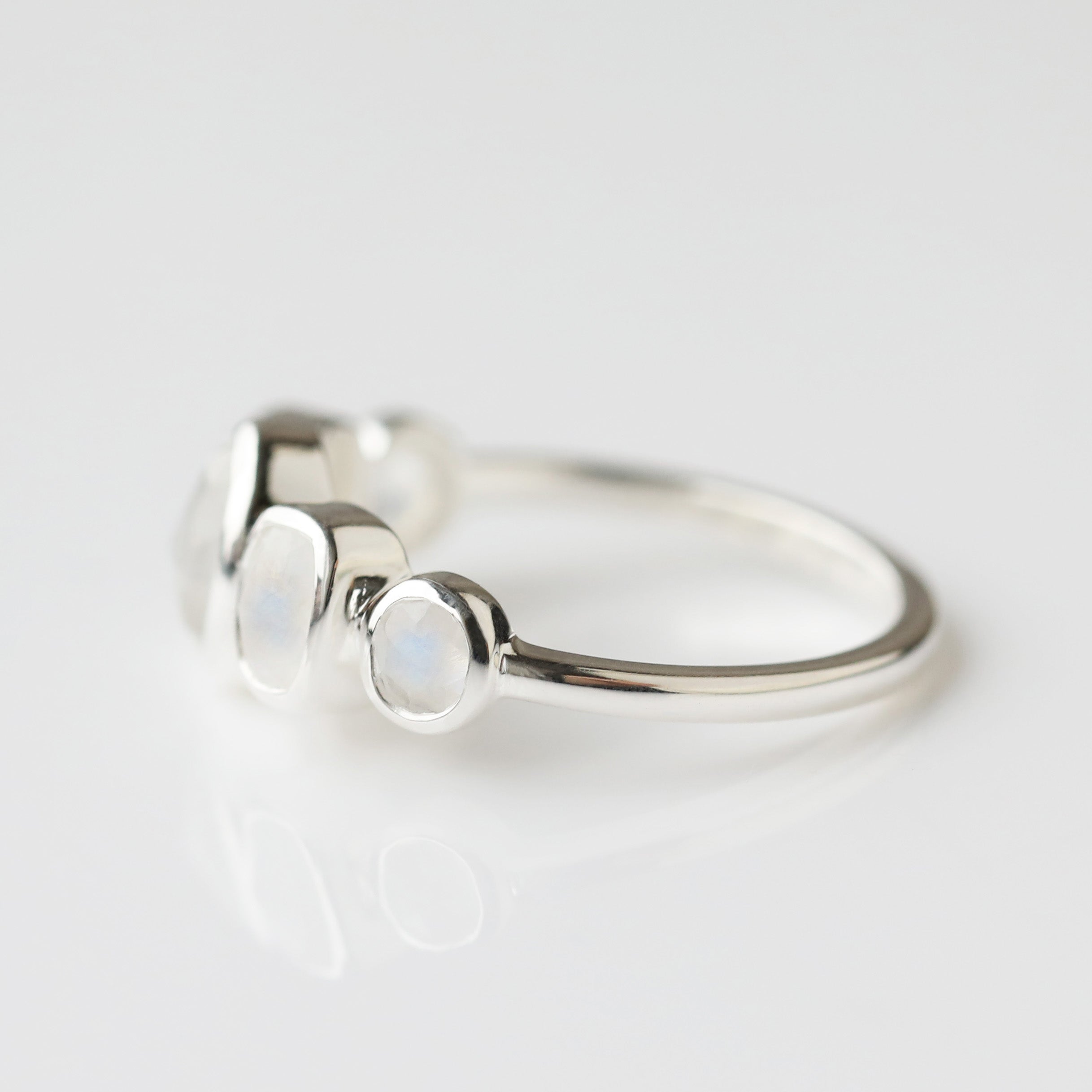 Noa Moonstone Ring for Women - Genuine Sterling Silver Adjustable Bohemian Style Jewelry - Perfect for Everyday Wear, Gifts & Boho Fashion