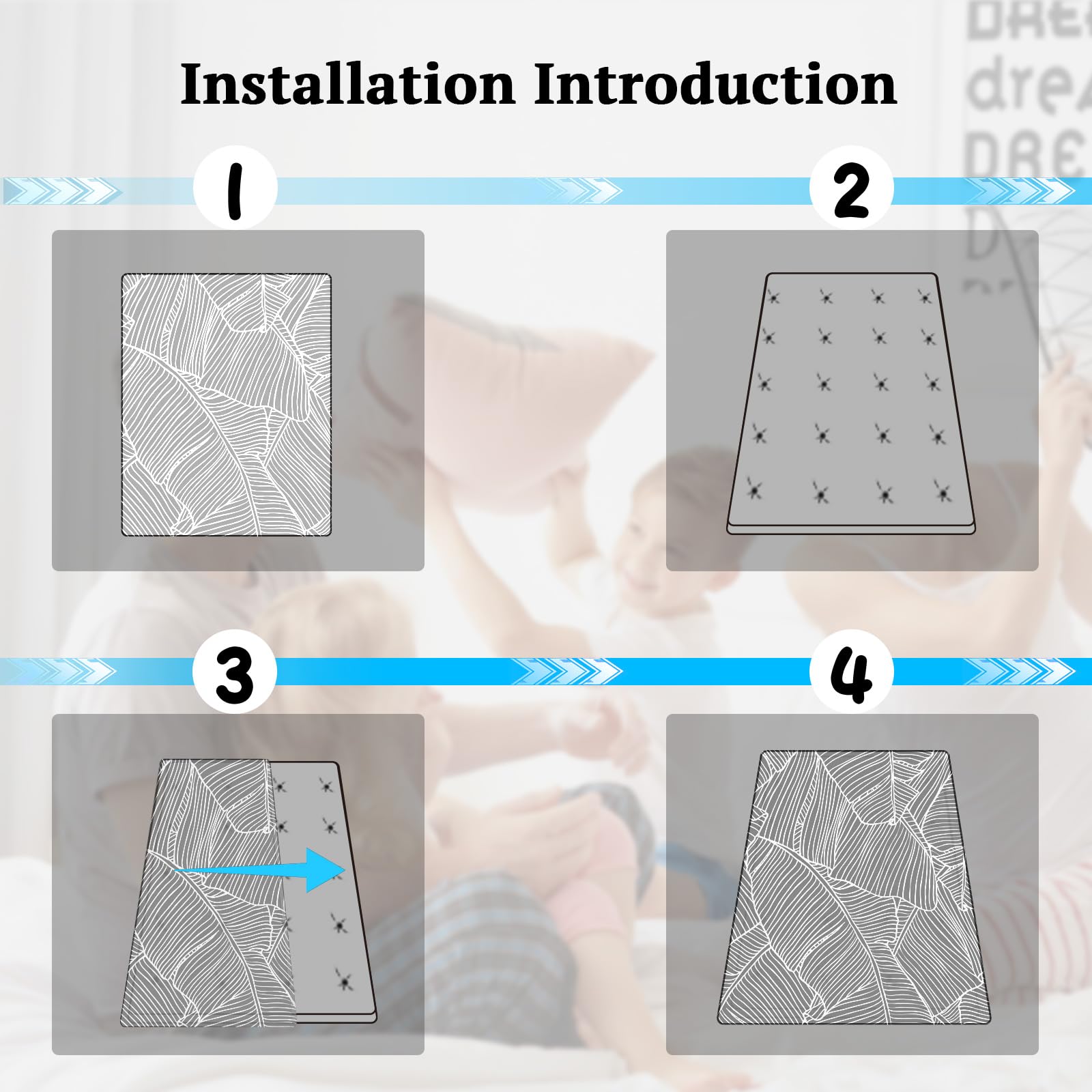 ZonLi Queen Size Futon Mattress Cover - Soft Japanese Floor Sleeping Mat Cover with Zipper, Machine Washable (64''x84'', Hand-Drawn Leaf Patterns) for Tatami, Guest Bed & Small Space Living