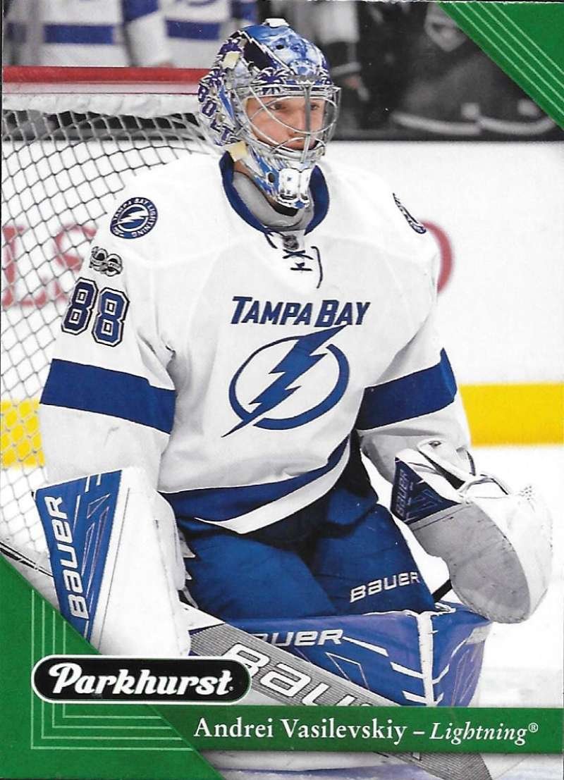 2017-18 Parkhurst NHL Hockey Trading Card #206 Andrei Vasilevskiy Tampa Bay Lightning - Collectible Sports Memorabilia for Hockey Fans and Card Collectors - Perfect for Display, Trading, and Investment