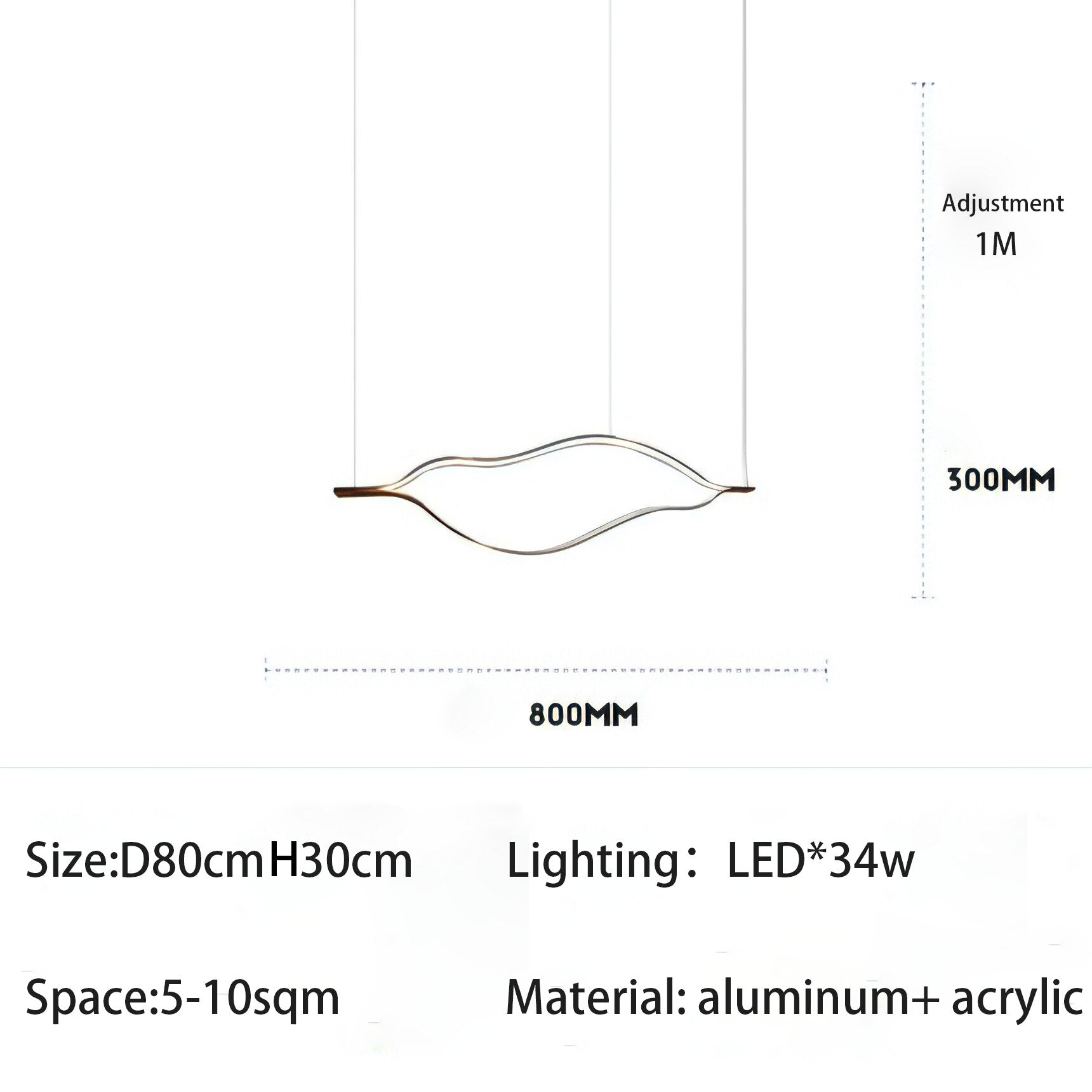 Kiss Acrylic Chandelier - Modern Crystal Ceiling Light Fixture for Dining Room, Bedroom & Living Room | Elegant Home Decor Lighting