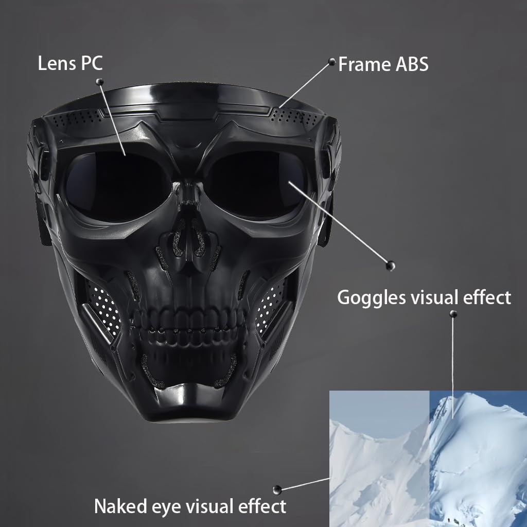 Motorcycle Full Face Mask & Dirt Bike Goggles - Motocross, ATV, Off-Road Riding Racing Goggles for Men & Women - Perfect for Adventure Sports & Outdoor Protection