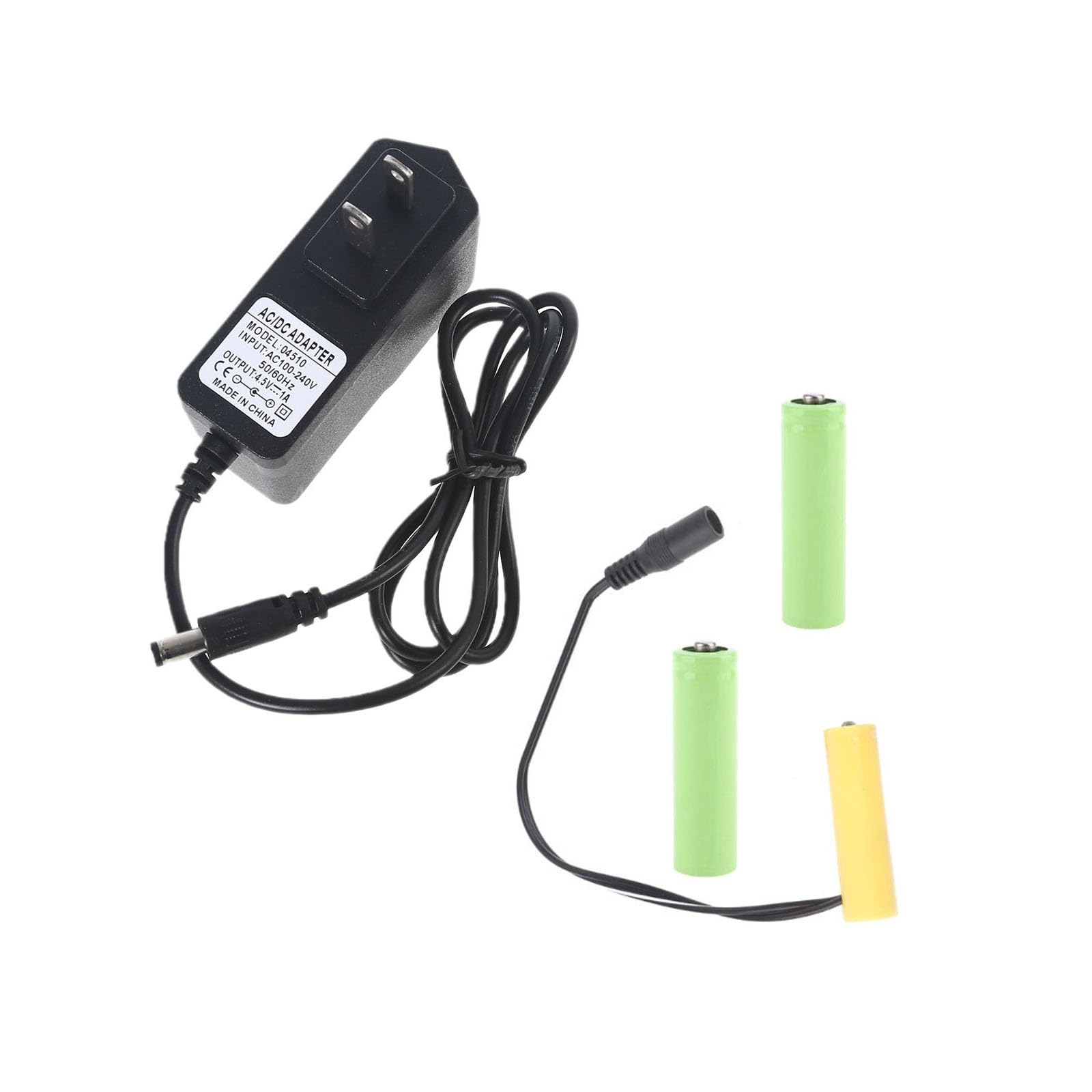 Necvior 4.5V LR6 Battery Eliminator Cable - Replaces 3Pcs 1.5V AA Batteries for LED Lights, Toys & Doorbells | AC Power Adapter Kit for Continuous Use in Home Electronics