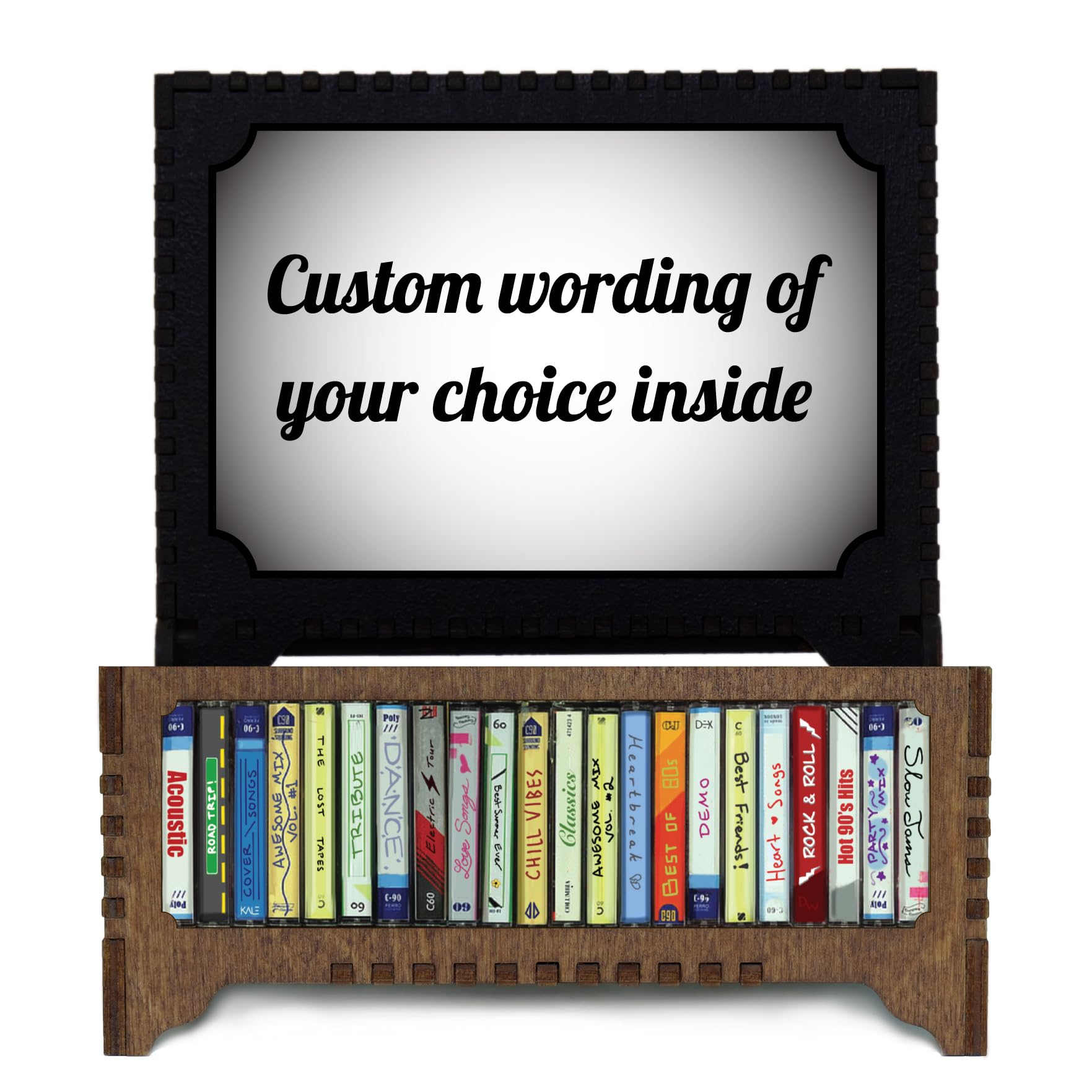 Personalized Cassette Tape Music Box with Custom Label & Photo - Vintage Retro Gift for Music Lovers, Birthday, Anniversary, Wedding