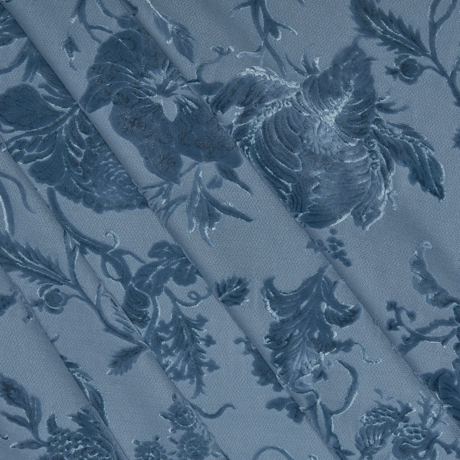 ARTEMIS Cut Velvet Fabric - Premium Cerulean Blue Velvet Material for Upholstery, Drapes & Home Decor | Perfect for Sofas, Curtains & DIY Craft Projects