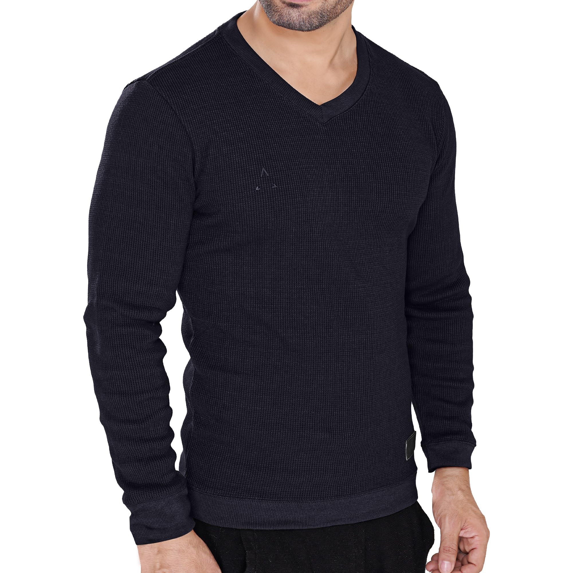 Men's Long Sleeve Waffle Thermal Shirt - Soft Knitted Sweater & Comfortable Sweatshirt for Winter | Perfect for Outdoor Activities, Camping & Casual Wear