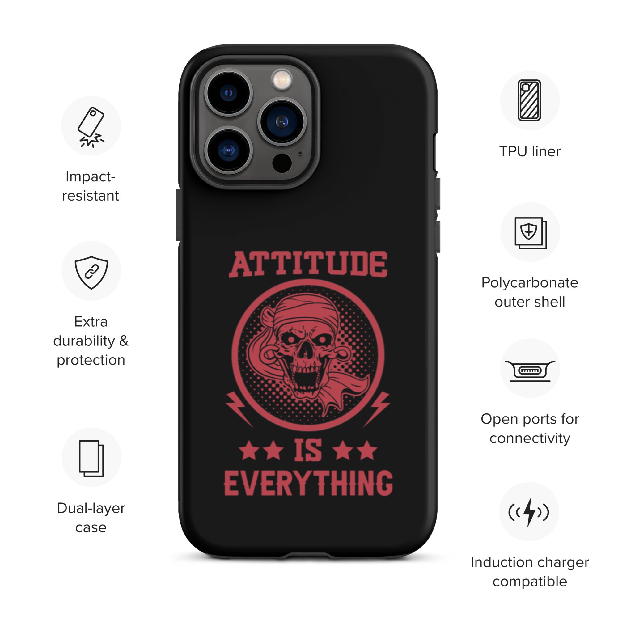 Attitude Is Everything - Durable & Shockproof iPhone Case for Protection - Perfect for Outdoor, Travel & Daily Use