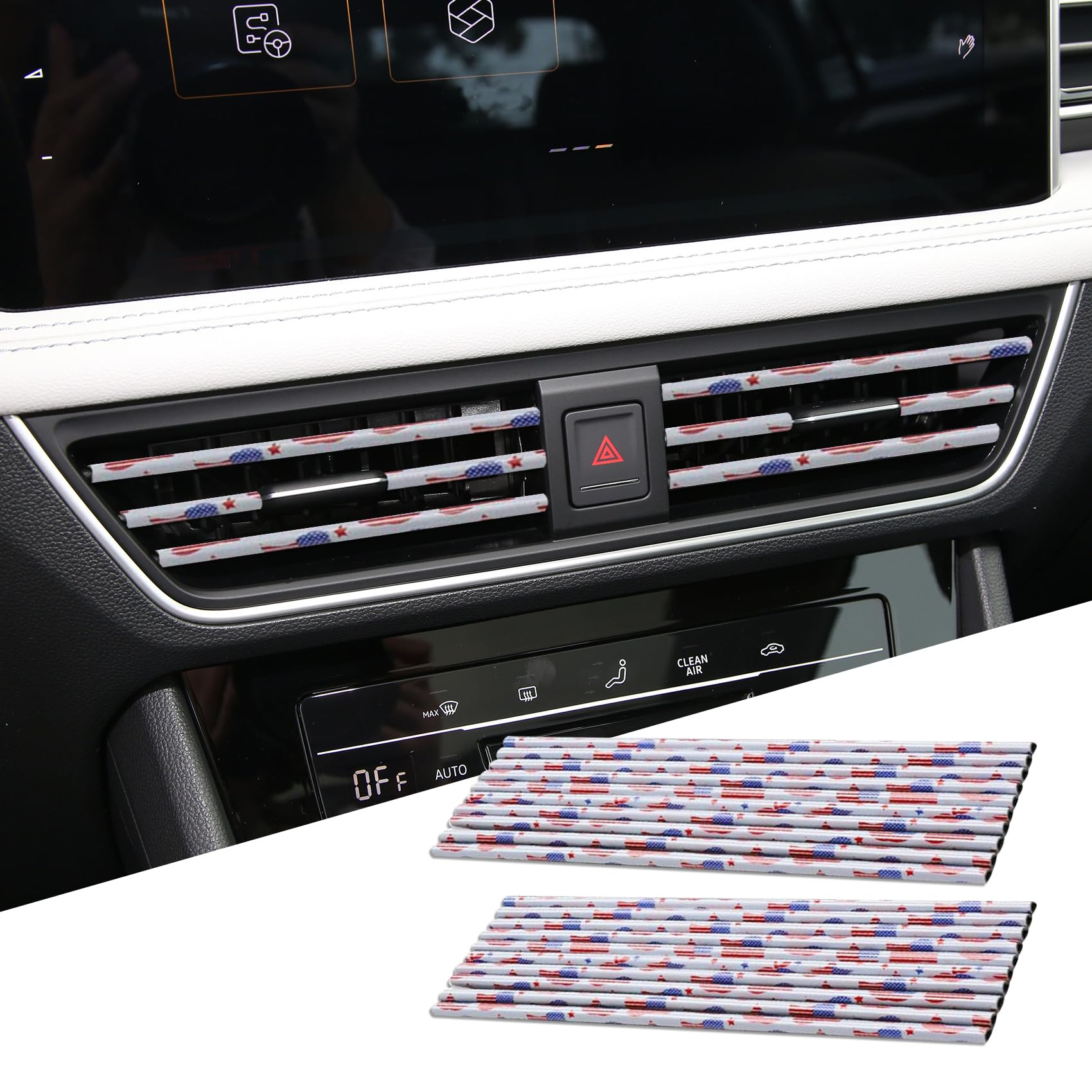 20PCS Universal Car Air Vent Trim Strips - Waterproof & Bendable AC Vent Outlet Decoration for DIY Car Interior Accessories - Perfect for Sedans, SUVs & Trucks