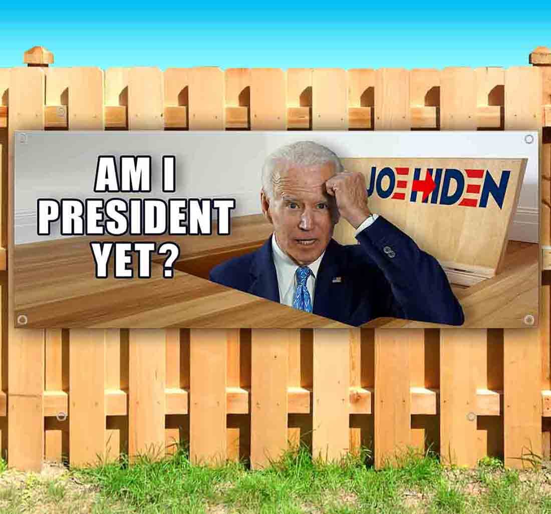 Biden in Basement Heavy-Duty 13 oz Vinyl Banner with Metal Grommets - Single Sided Non-Fabric Sign for Political Rallies & Protests