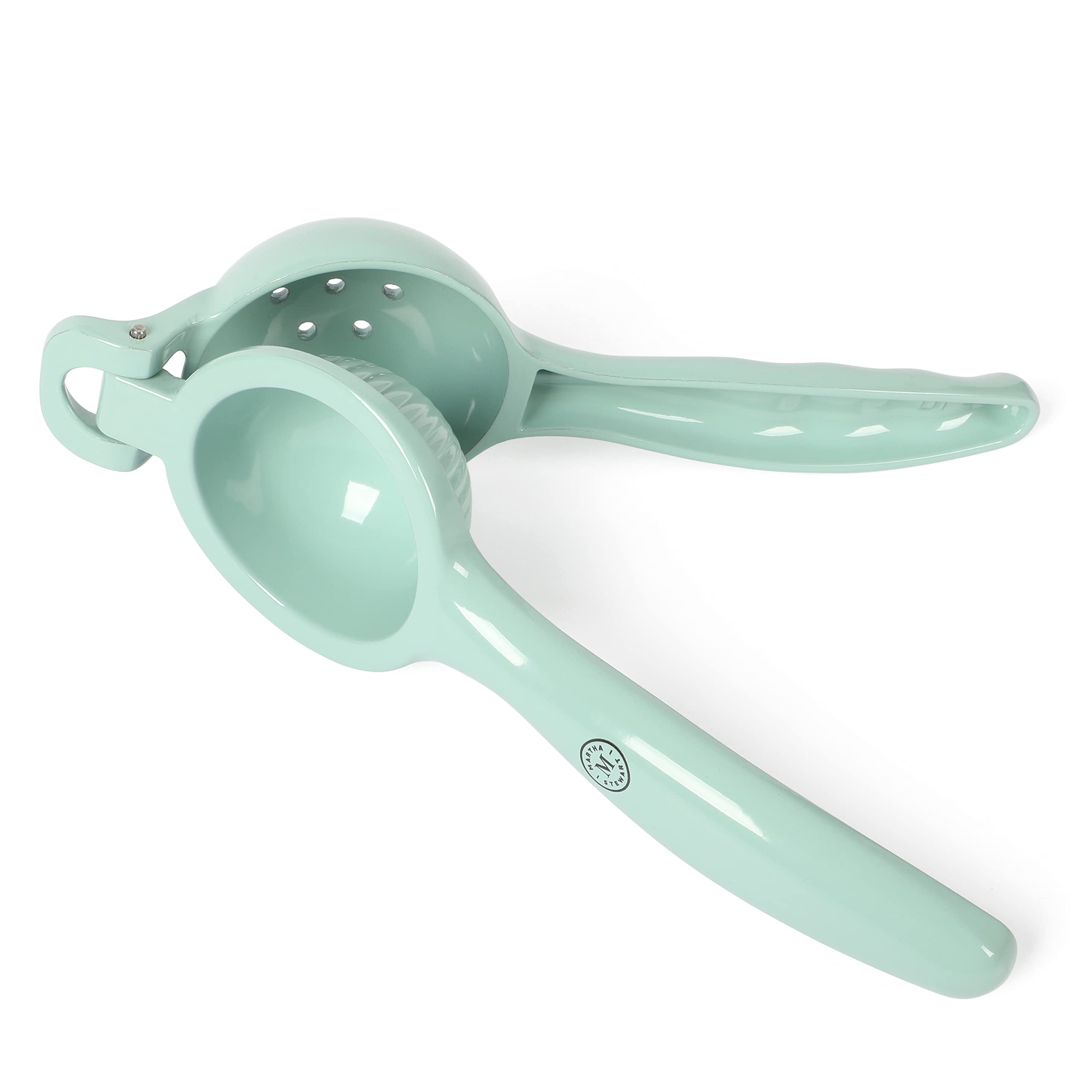 Martha Stewart Erwin Cast Aluminum Citrus Juicer - Heavy Duty Manual Lemon Lime Orange Squeezer - Martha Blue - Perfect for Cocktails, Baking & Fresh Juice at Home