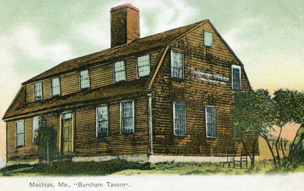 24x36 Signed Print Master Art Print - Historic Burnham Tavern Exterior View in Machias, Maine - Vintage Wall Decor Poster for Home, Office & Restaurant Décor
