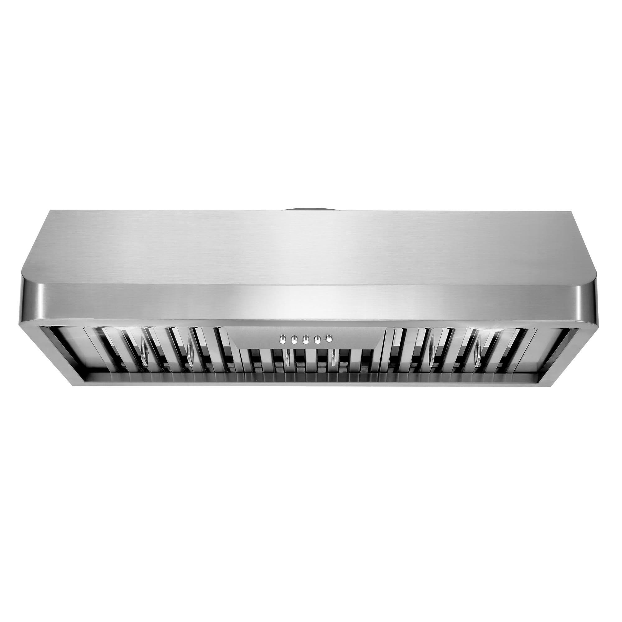 COSMO COS-QB90 36 Inch Stainless Steel Under Cabinet Range Hood - 500 CFM Ducted Kitchen Vent with LED Lights & Button Control | Perfect for Modern Home Cooking, Smoke & Odor Removal