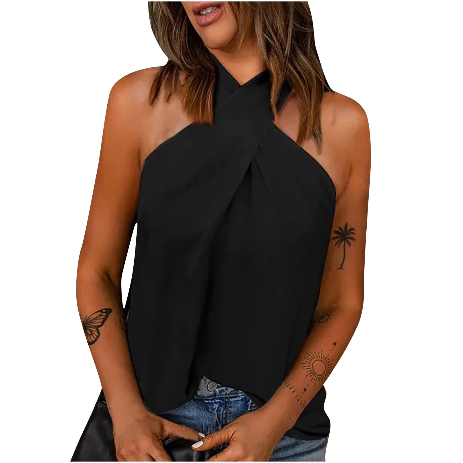 Women's Casual Sleeveless Hollow Out Solid Tank Top Blouse - Breathable Summer T-Shirt for Women, Perfect for Beach Outings, Parties & Daily Wear