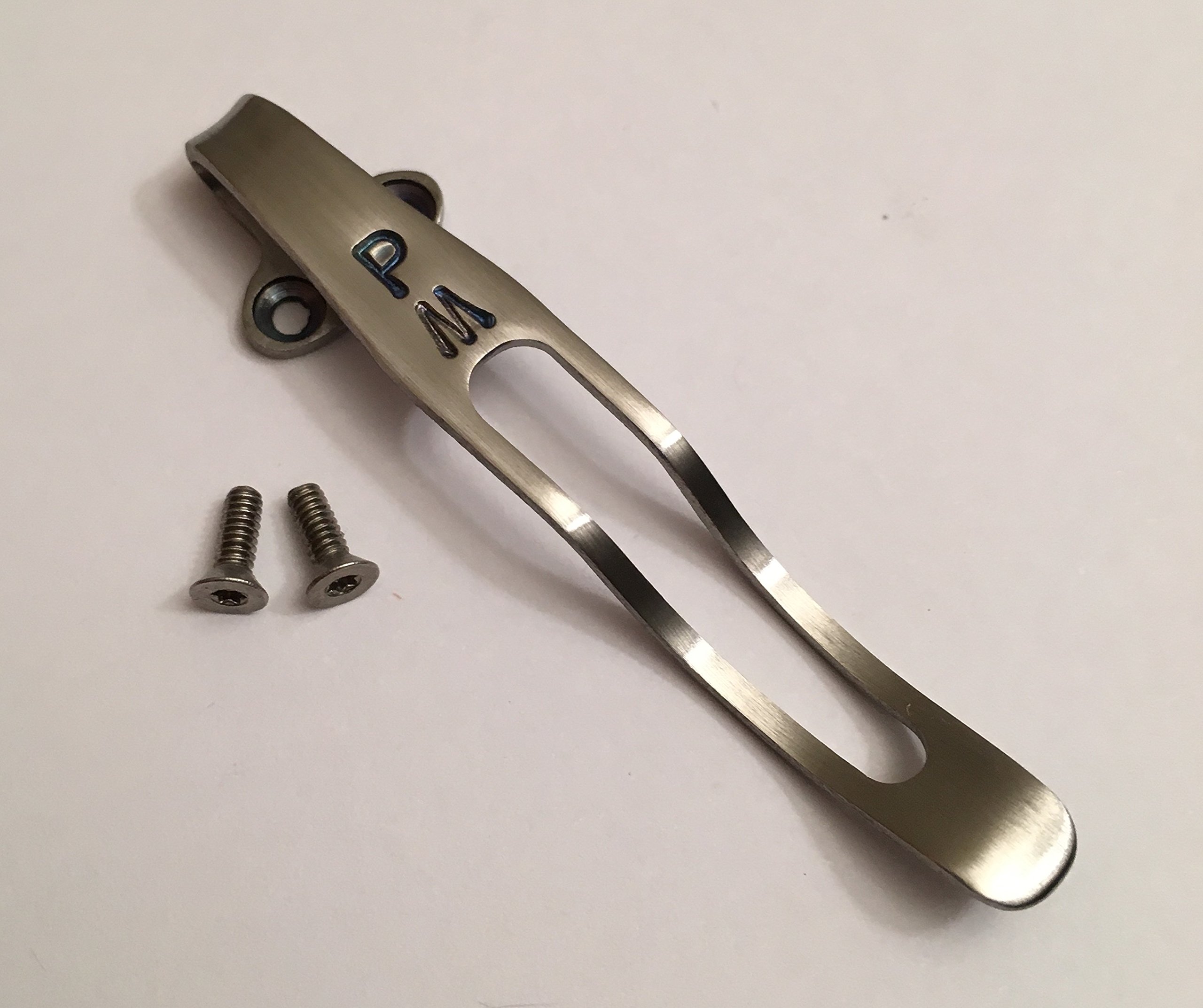 Premium Titanium Deep Carry Pocket Clip for Benchmade Knives - Customizable with 2 Letters/Numbers Initials - Perfect for EDC, Outdoor Adventures & Tactical Use