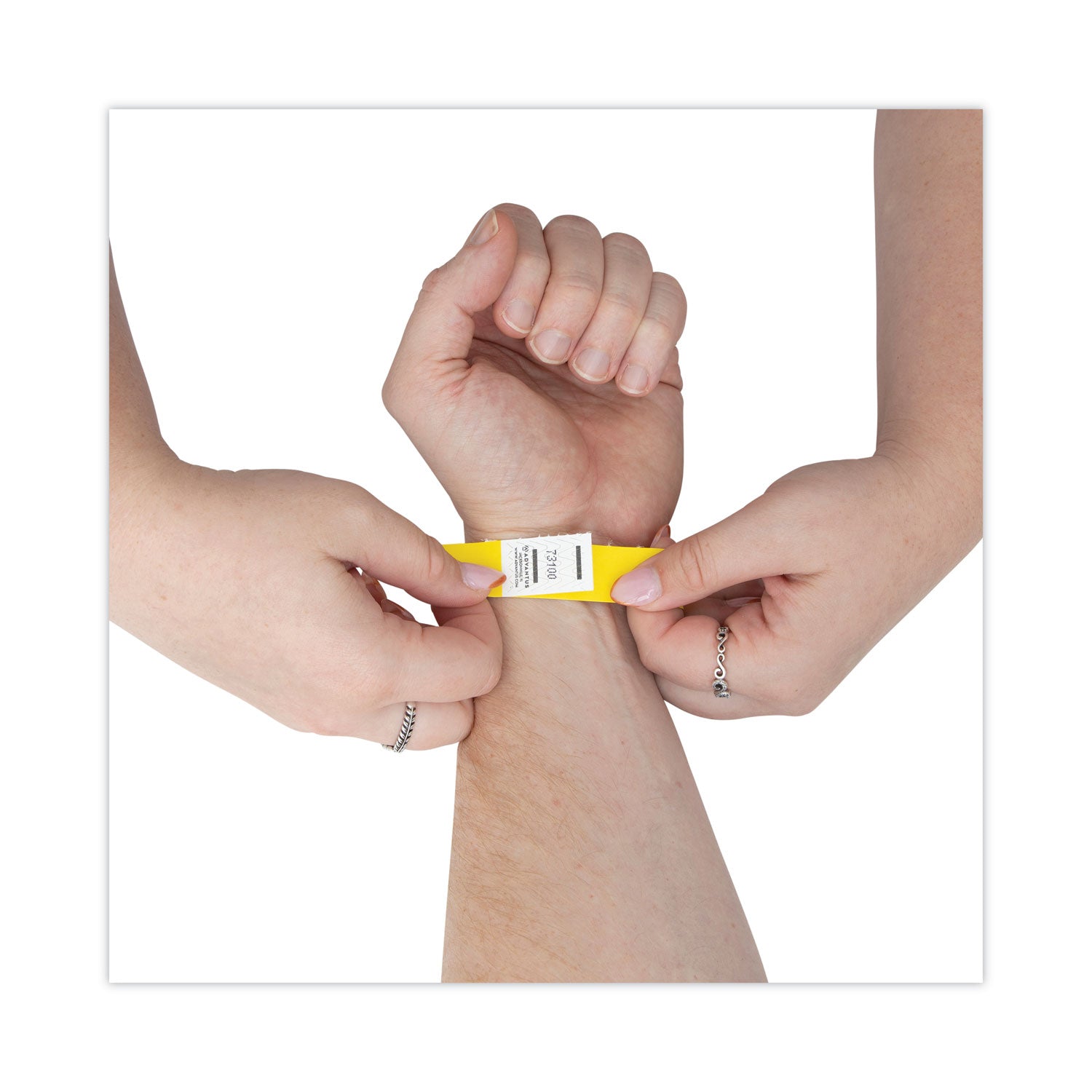 Advantus Numbered Wristbands for Crowd Control - Sequential Yellow Wristbands 10 x 0.75 Inches (Pack of 100) - Perfect for Events, Festivals, and VIP Access Management