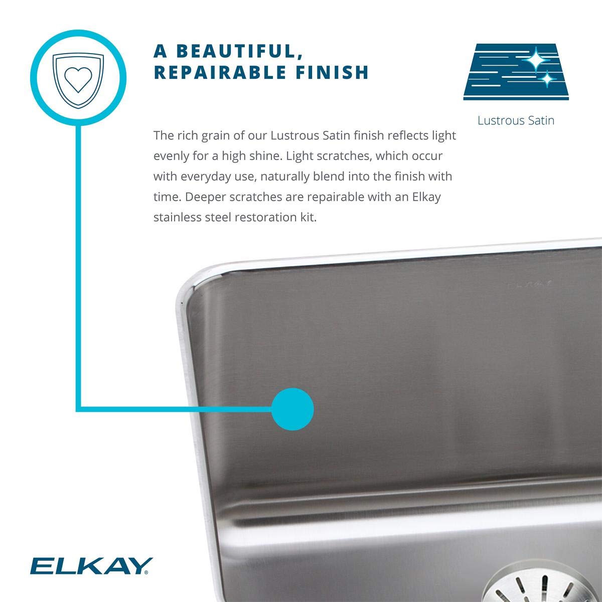 Elkay DRKAD3119554 Stainless Steel Single Bowl Drop-in Classroom Sink - ADA Compliant, Durable & Easy to Clean for Schools, Restrooms & Public Spaces
