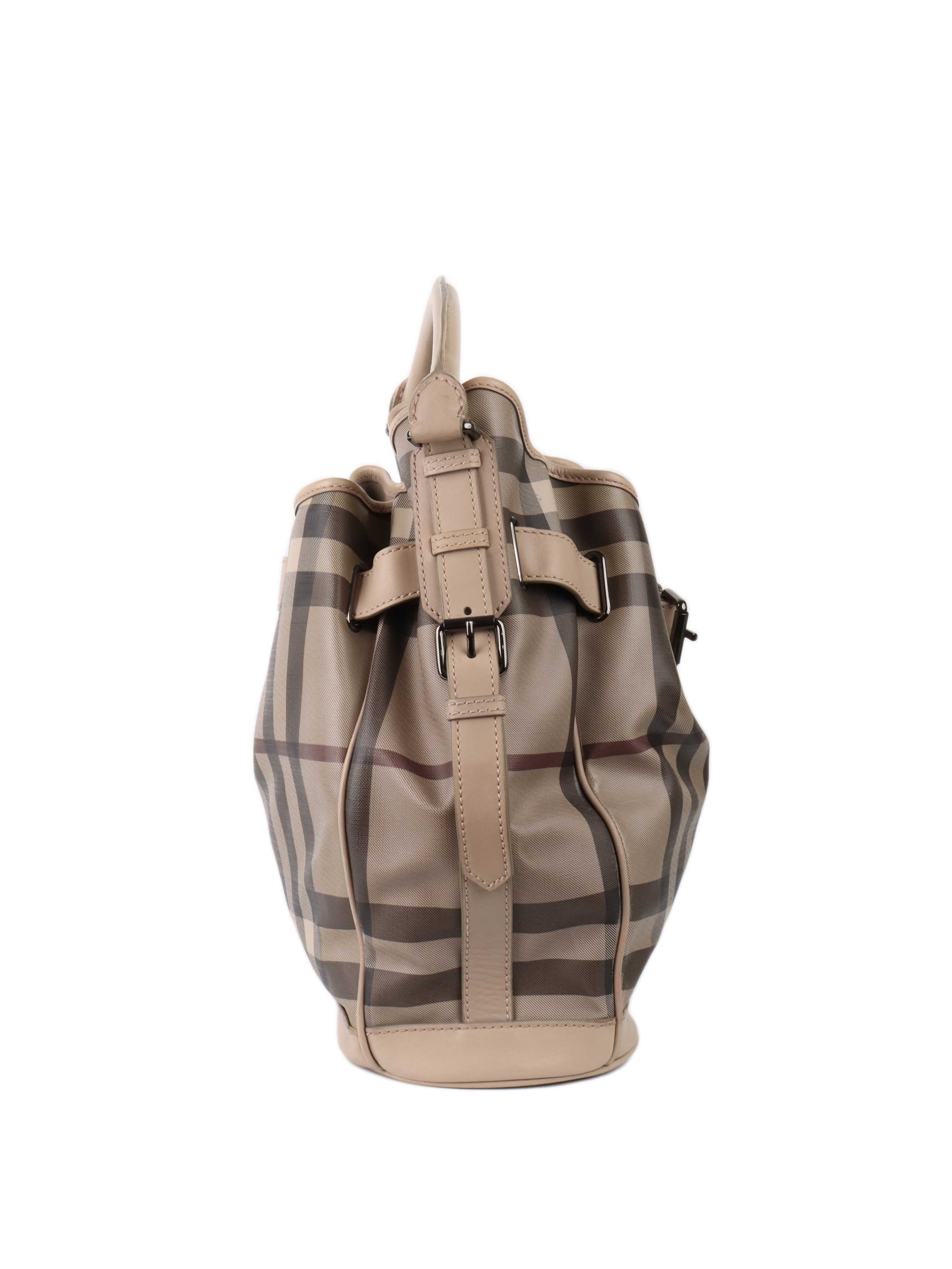 Burberry Checkered Leather Tote Bag for Women - Luxury Designer Handbag with Signature Plaid Pattern, Perfect for Work, Travel & Everyday Use