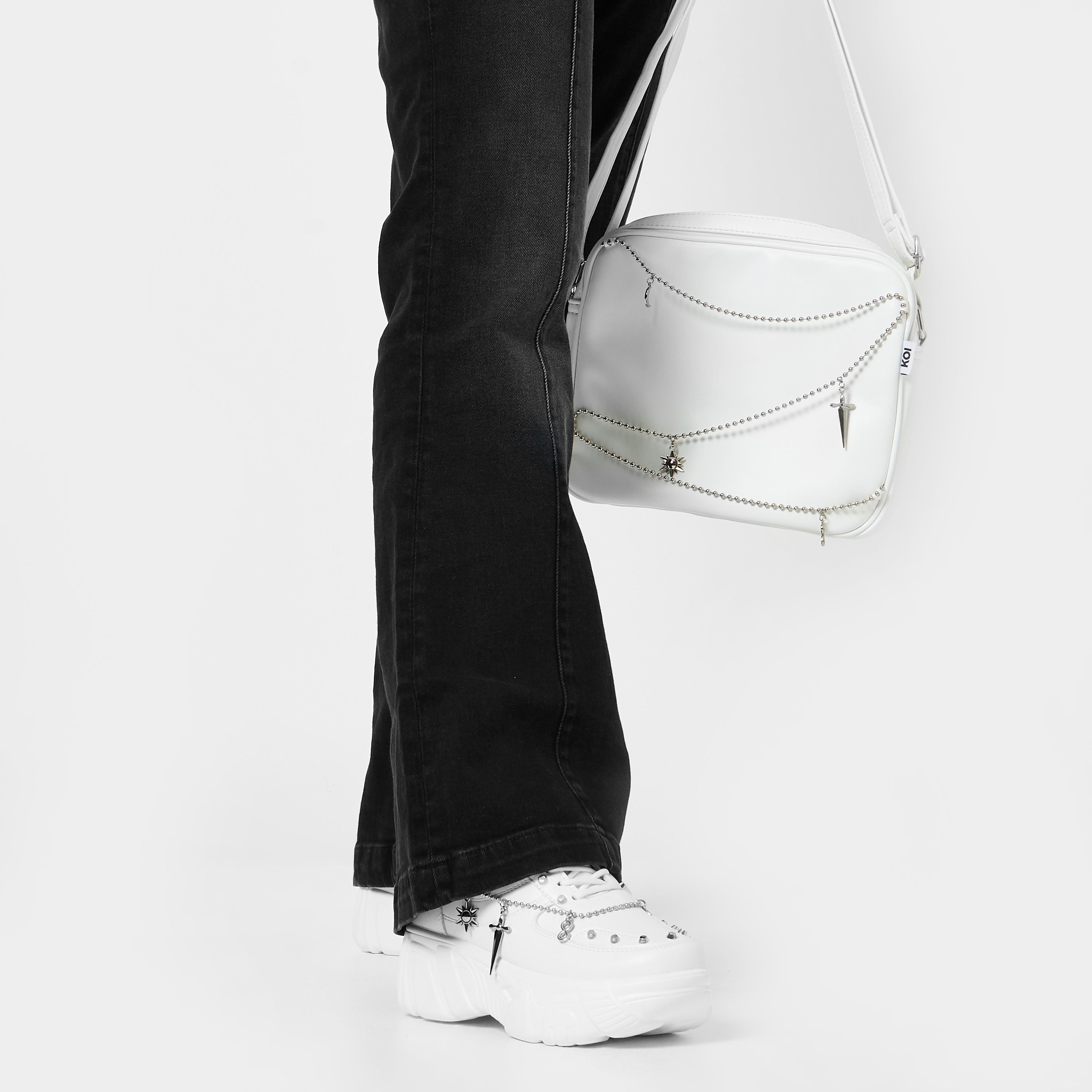 Jinx Mystic Charm White Shoulder Bag for Women - Stylish Crossbody Purse with Adjustable Strap, Fashionable Handbag for Daily Use, Work, Travel, and Parties