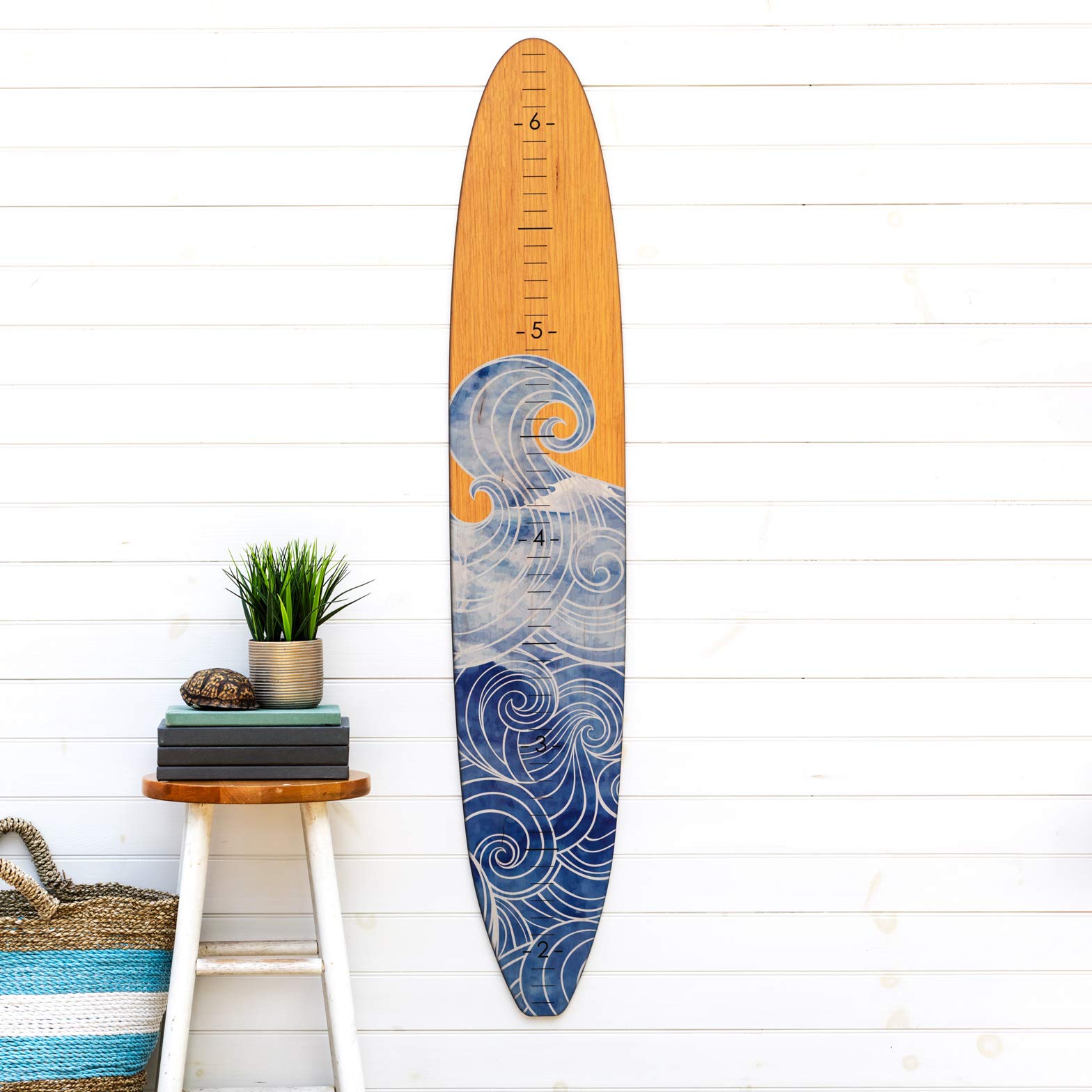 Wooden Surfboard Growth Chart for Baby & Kids - 57