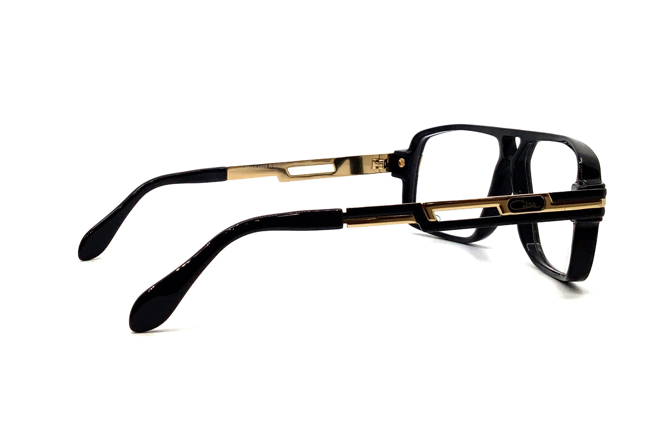 Cazal 6023 Sunglasses for Men & Women - Black/Gold Frame with UV Protection - Stylish Retro Aviator Glasses for Driving, Outdoor & Fashion