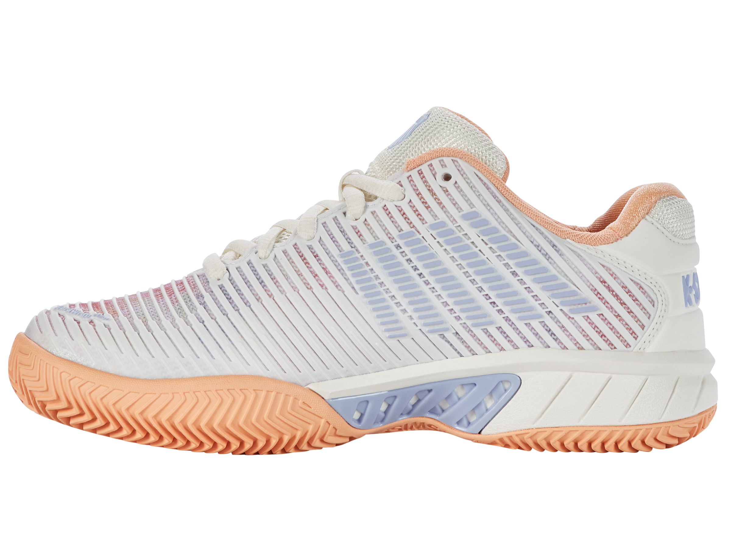 Hypercourt Express 2 Clay Tennis Shoes - Men's Size 165 (96614) | Star White/Peach Fuzz/Heather Colorway | Perfect for Clay Court Matches & Casual Wear
