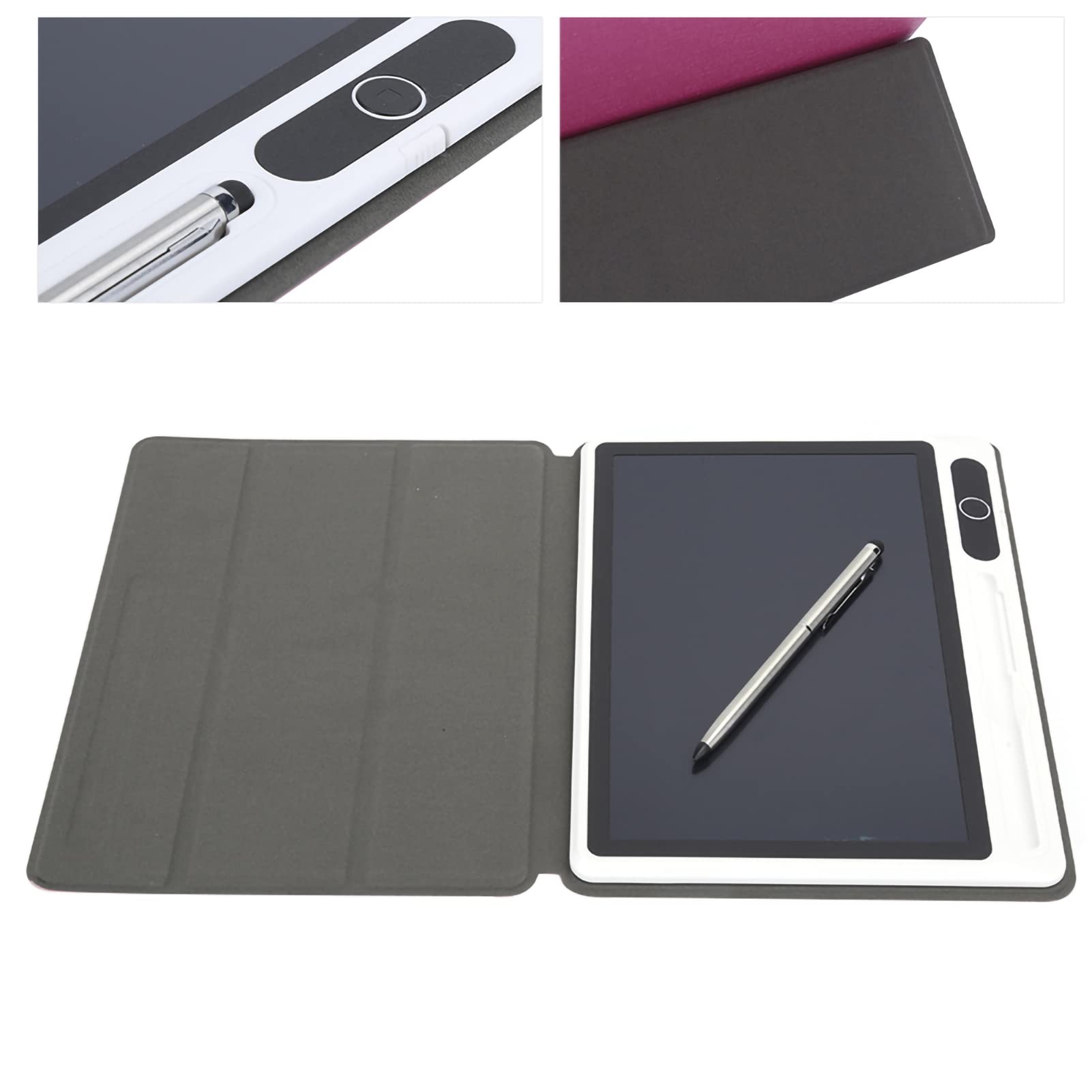 10.1 Inch Digital Notepad for Business - Reusable Writing Tablet with Stylus & Faux Leather Case (Red) - Perfect for Office Meetings, Classroom Notes & Creative Sketching