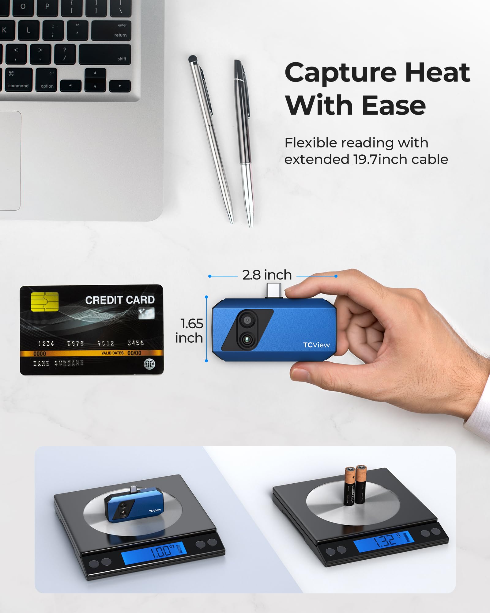 TOPDON TC001 Plus Thermal Imaging Camera for Android - 512x384 Super Resolution & Visual Camera, 256x192 IR Resolution, Dual-Lens Smartphone & Tablet Thermal Camera (PC Compatible, Not for iOS) - Perfect for Electrical Inspections, HVAC Maintenance, and Home Energy Audits