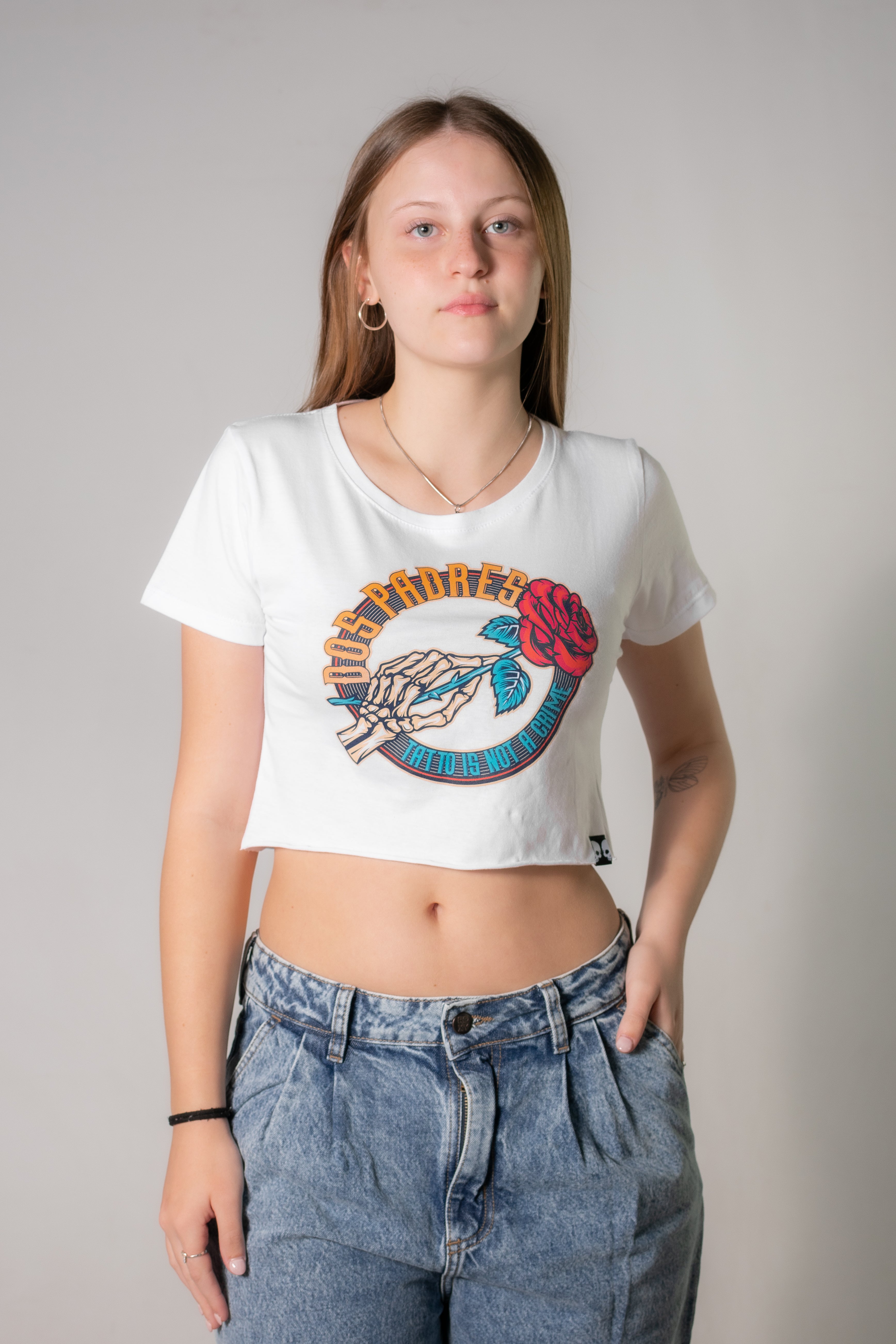 Women's Two Fathers Cropped Top White - Outlet Sale | Casual Streetwear & Summer Outfit Essential