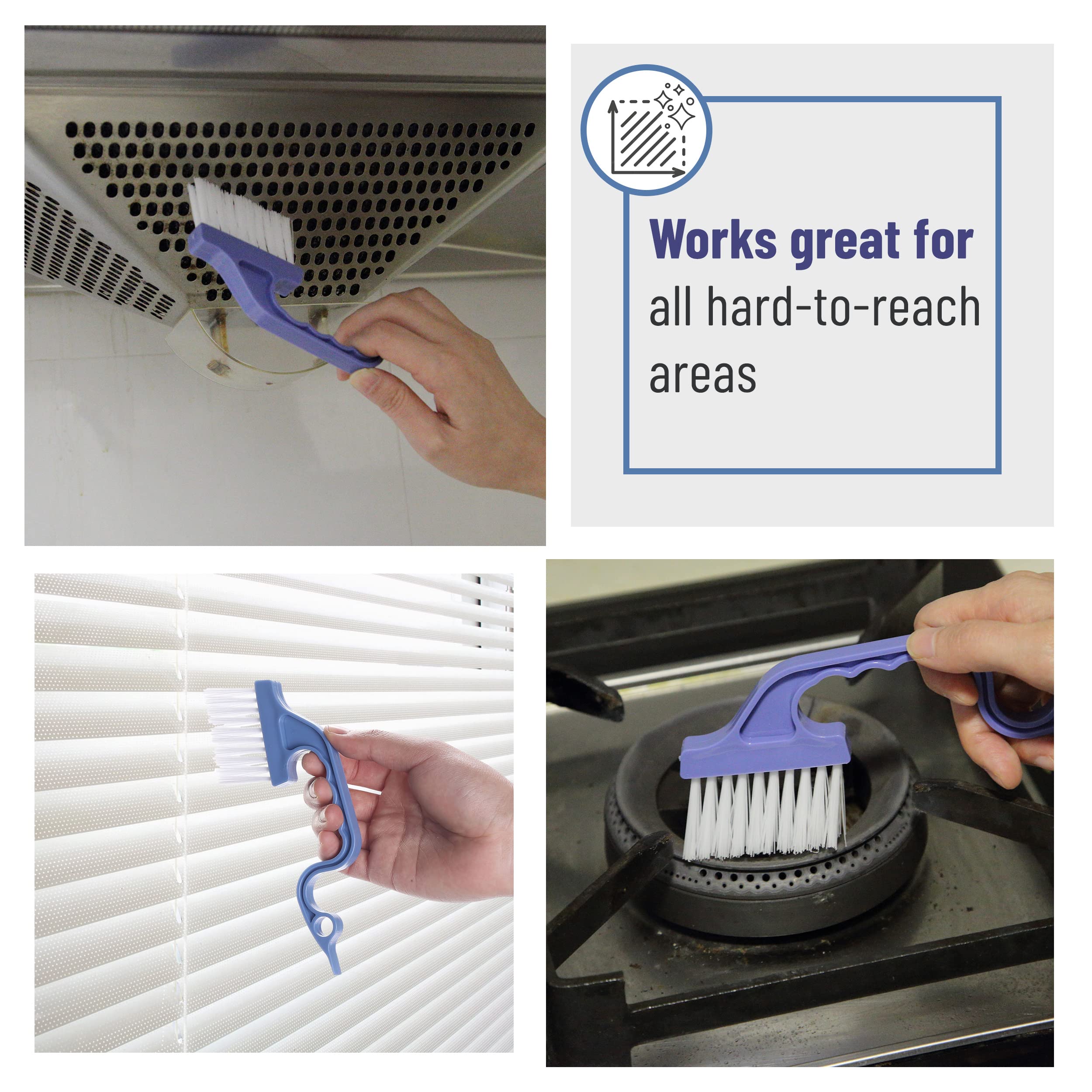 **2-Pack Slick Window Track Cleaning Brush with Ergonomic Blue Handle & Built-in Scraper - Multi-Purpose Cleaning Tool for Windows, Sliding Doors, and Home Maintenance**    *(Perfect for Deep Cleaning Window Tracks, Sliding Door Grooves, and Hard-to-Reach Areas at Home or Office)*