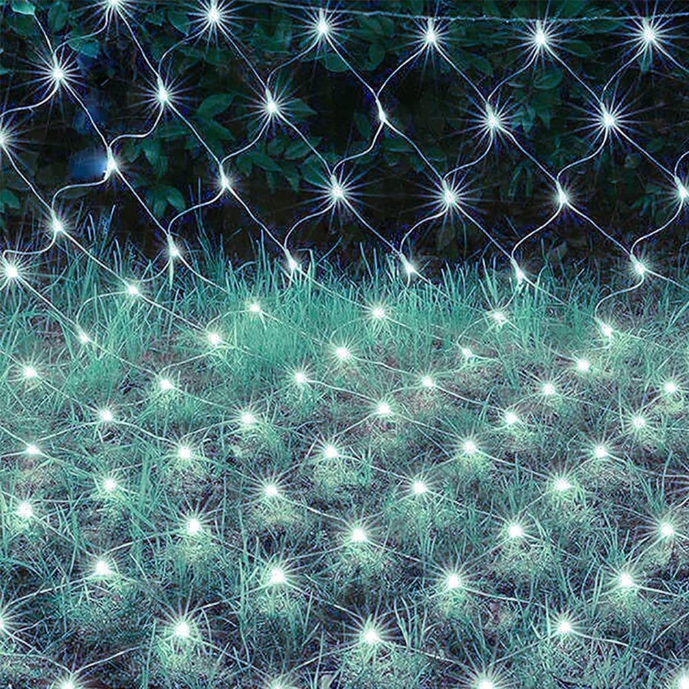 JANRON 192 LED Fairy Net Lights Outdoor, 8 Modes String Lights with Mains Power, 2m x 3m Waterproof Garden Mesh Lights for Yard, Fence, Bushes, Wedding & Christmas Decorations – Perfect for Indoor and Outdoor Holiday Lighting