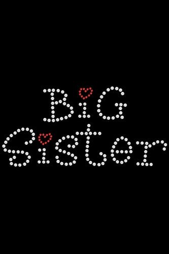 Big Sister with Red Heart Rhinestone Bandana - Fashionable Hair Accessory for Women & Girls (Multiple Colors) - Perfect for Birthday Gifts, Sisterhood Events & Family Photos