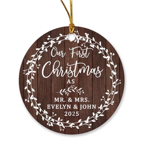 Our First Christmas Wooden Style Ornament