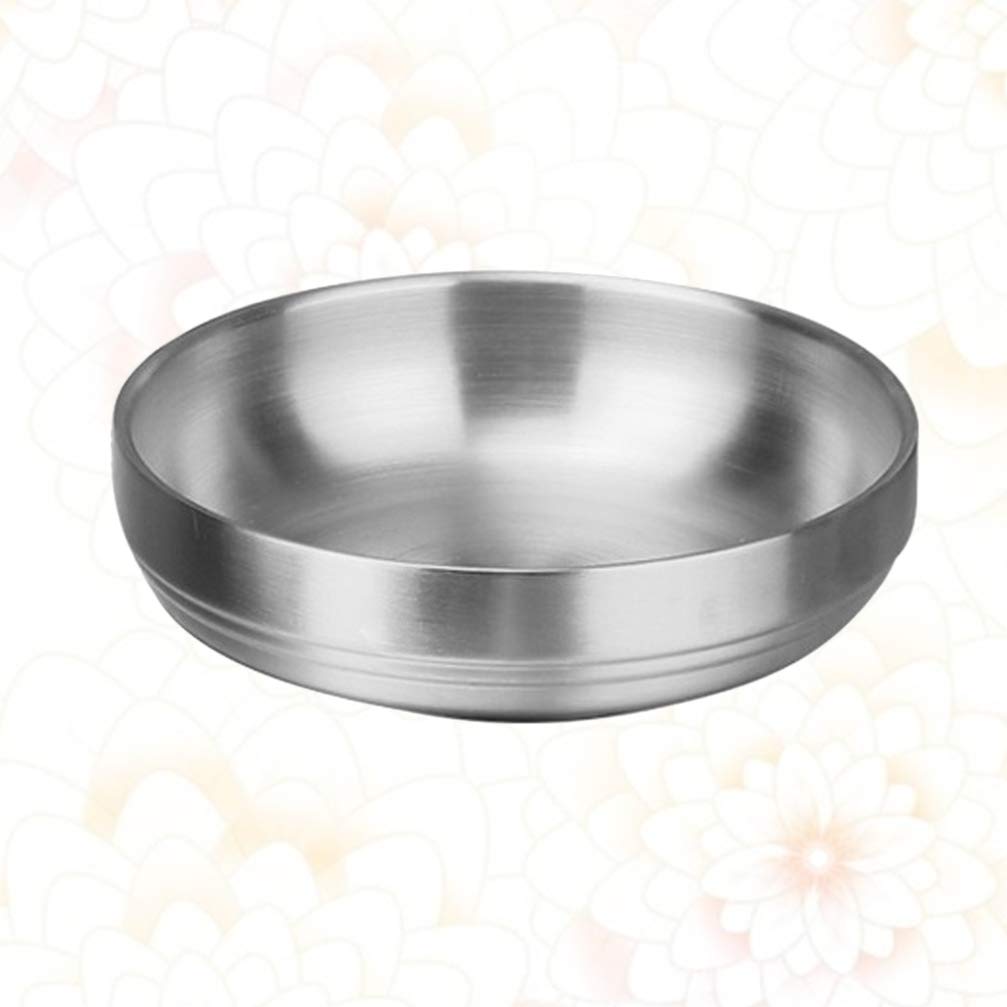 HEMOTON 3.5-Inch Stainless Steel Sauce Dishes - Round Seasoning Bowls for Sushi, Dipping Sauces & Appetizers | Durable Mini Plates for Home, Restaurant & Daily Use | Perfect for Entertaining, Parties & Asian Cuisine
