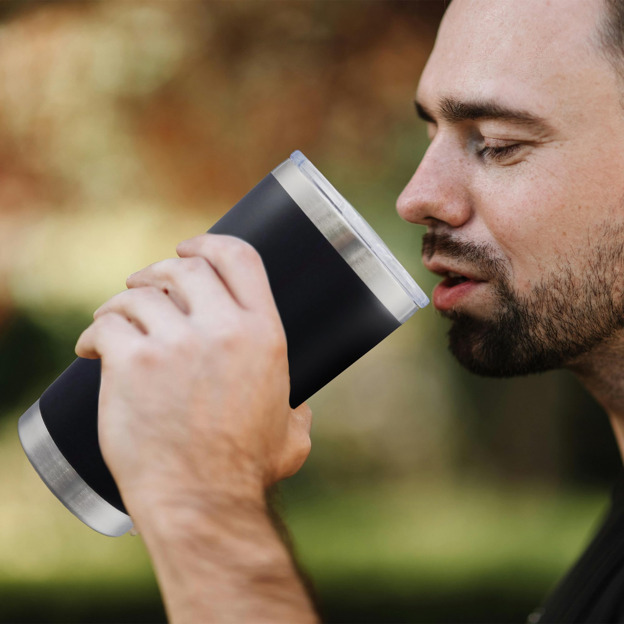 20oz Stainless Steel Tumbler with Lid - Vacuum Insulated Double Wall Travel Coffee Mug (12 Pack, Black) - Powder Coated for Hot & Cold Drinks - Perfect for Office, Gym, Camping & Outdoor Activities