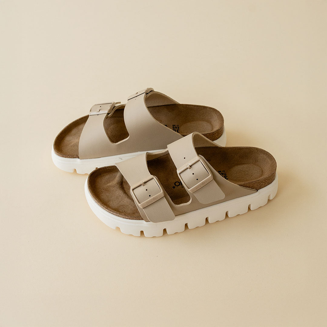 Birkenstock Arizona Chunky Birko-Flor Sandals in Sandcastle | Comfortable Cork Footbed Sandals for Women & Men | Perfect for Beach, Summer & Casual Wear