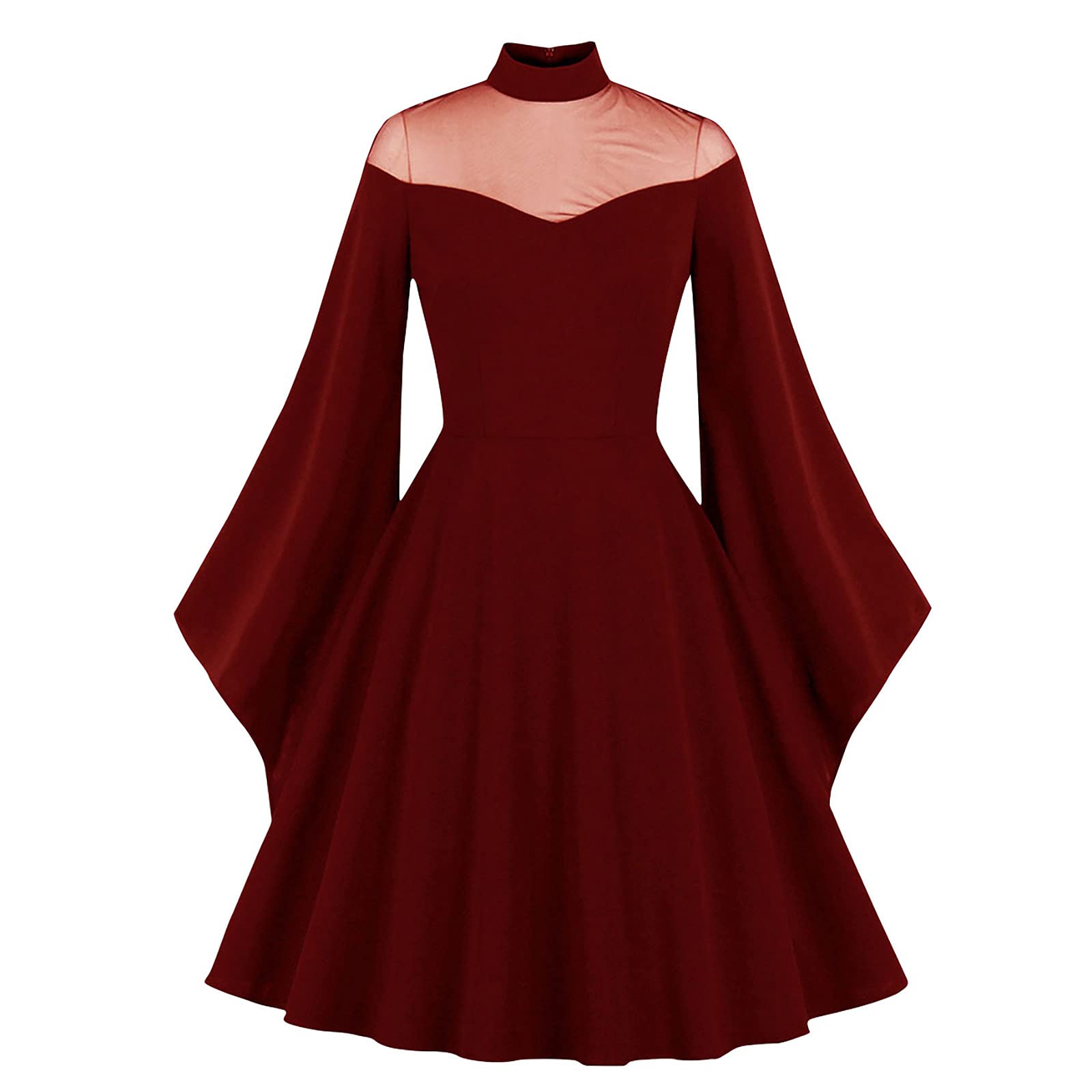Gothic Swing Dress for Women - Skull Print Halloween Party Dress with Lace Splicing, Steampunk Retro Mini Dress for Cosplay, Night Out & Vintage Fashion Lovers